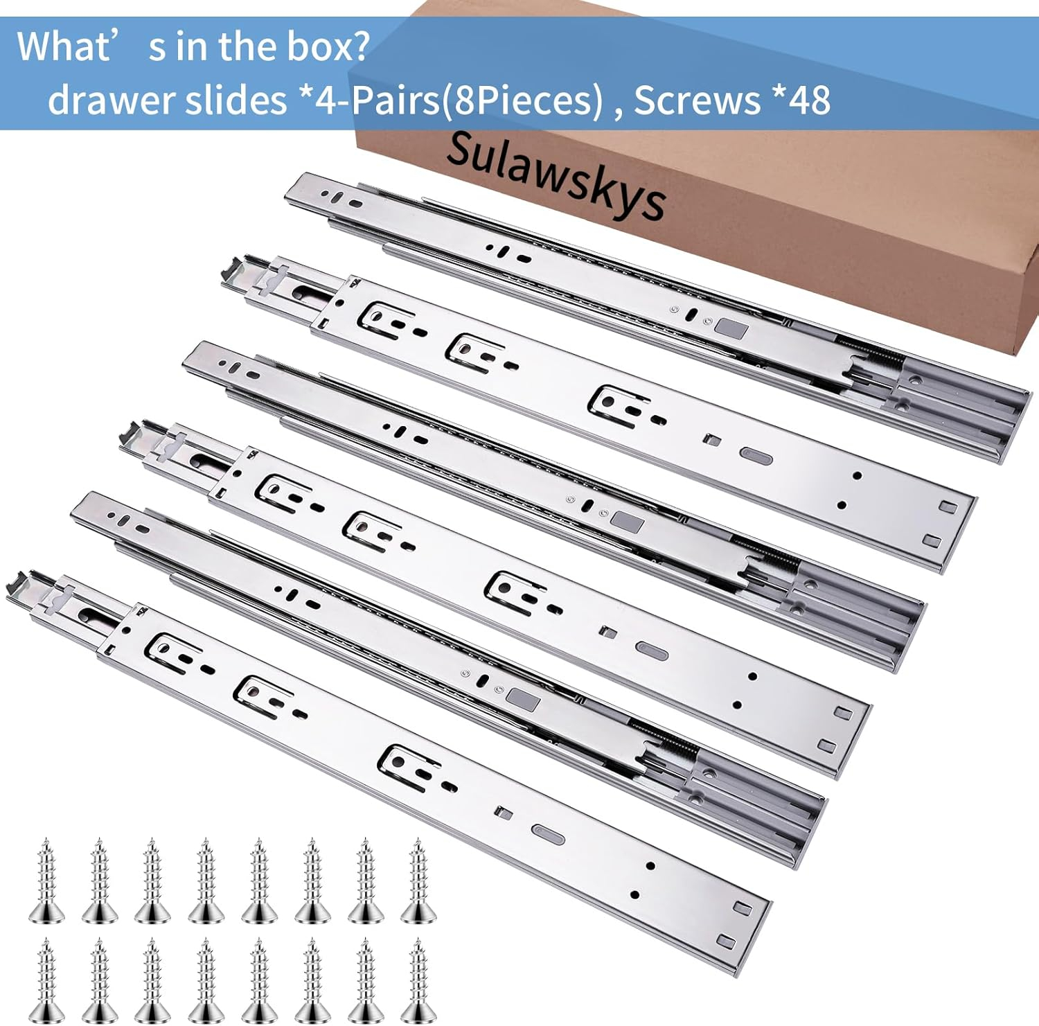 12 inch Drawer Slides 4 Pairs (8pcs) Soft Self Close Full Extension Ball Bearing Drawer Rails Side Mount Metal Dresser Runners for File Cabinet Trash Can Kitchen Wardrobe Glides 12" 100 LB Capacity