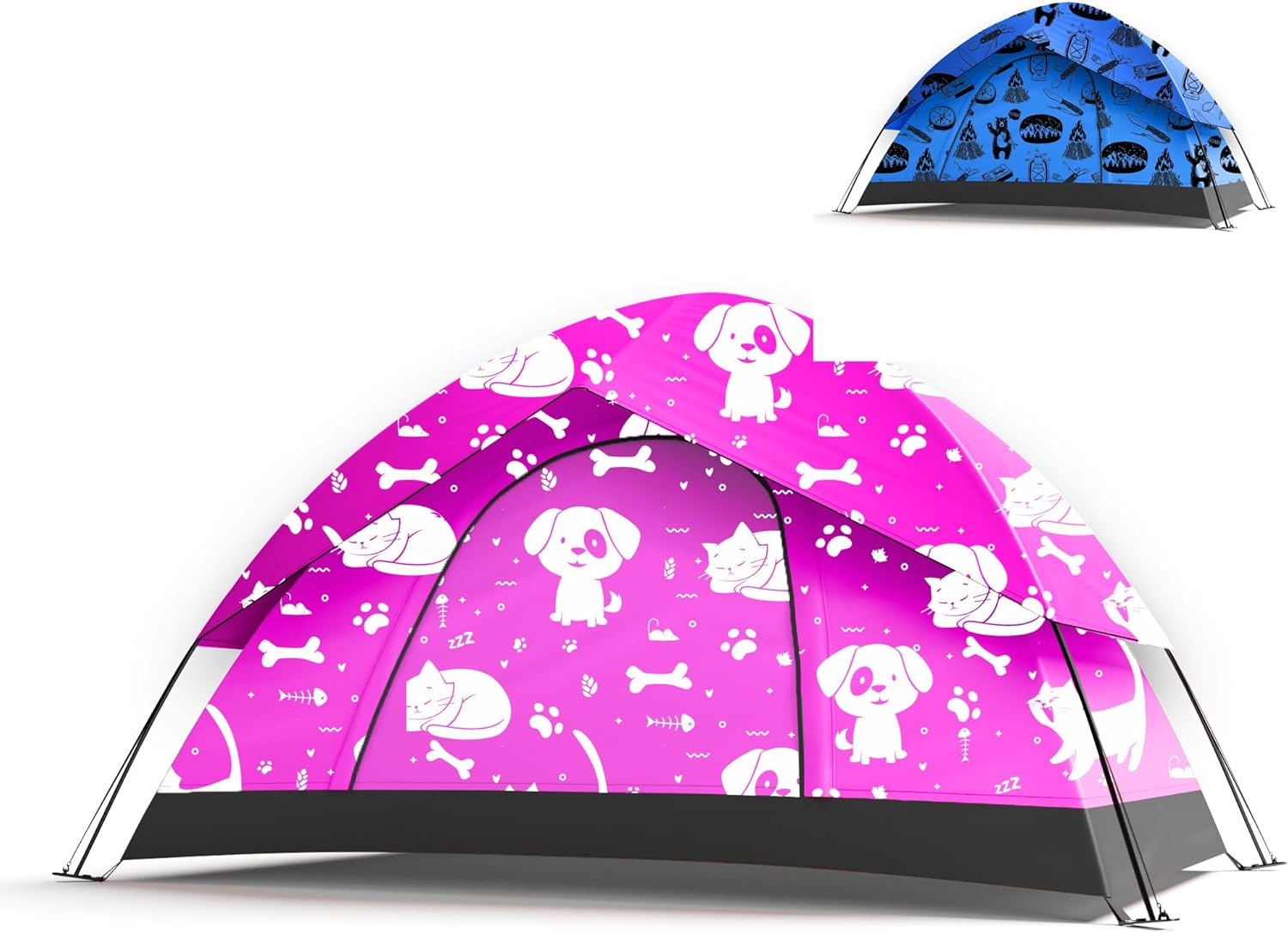 KidzAdventure 2 in 1 Kids Play Tent/Kids Tent for Camping | 1 – 2 Person Backpacking Tent for Kids | Ultralight Indoor & Outdoors Kids Tents – Best Friends Theme