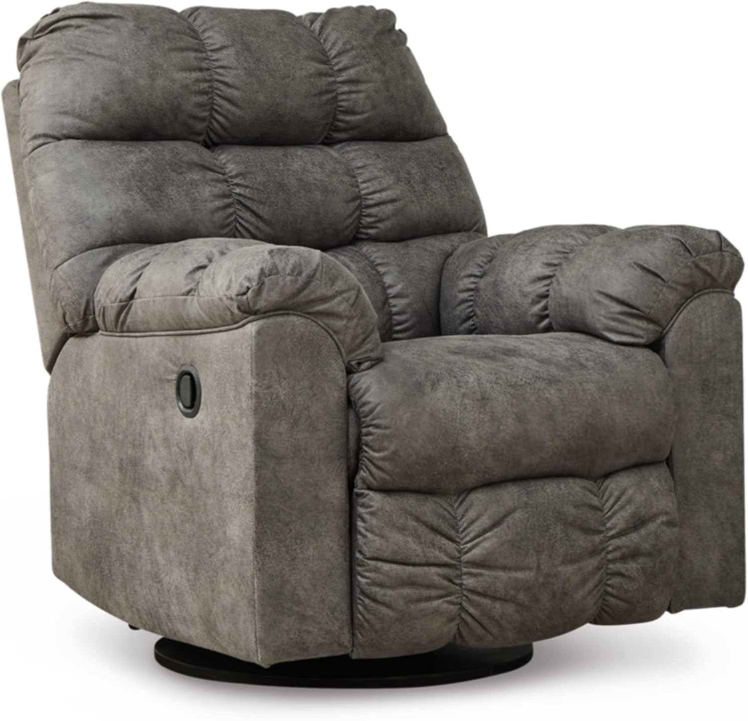 38" Wide Faux Leather Power Swivel Standard Recliner
