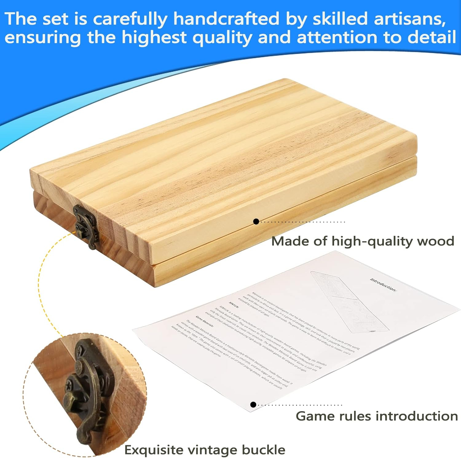 YUNLIGHTS Wooden Beads Game Set with Folding Board for Kids and Adults Assorted Color Smooth Surface 1 Set