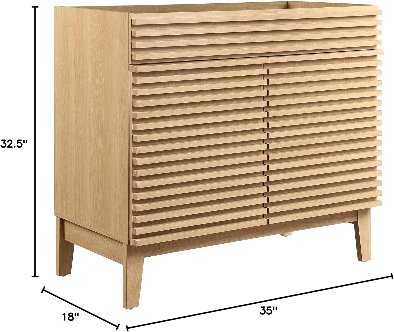 Modway Render 36" Bathroom Vanity Cabinet in Oak
