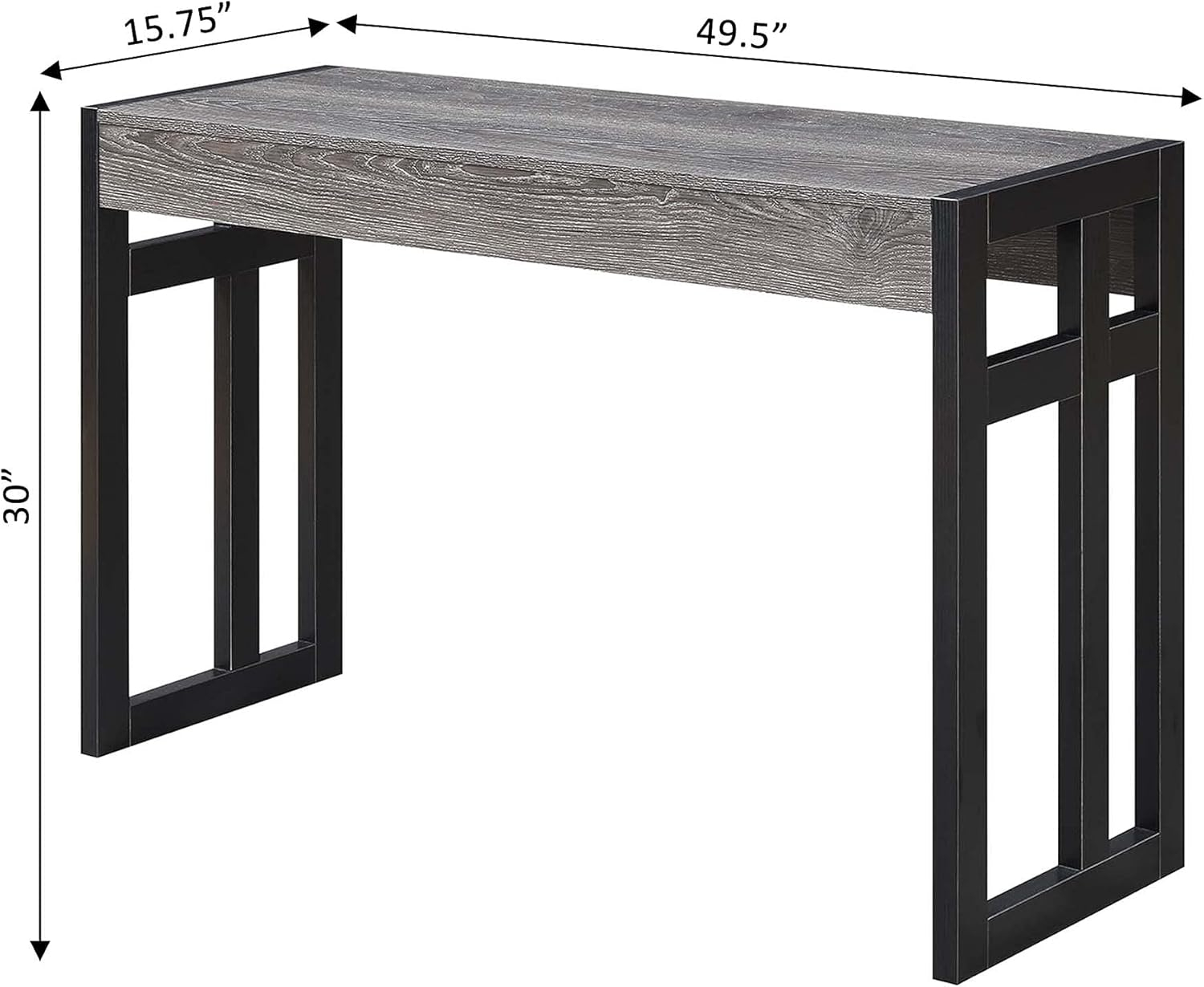 Convenience Concepts Monterey Console Table, Weathered Gray/Black