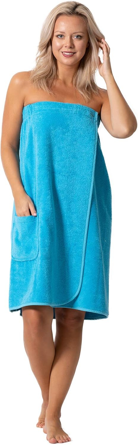 Turquaz Linen Turquoise Waffle Spa Bath Wrap