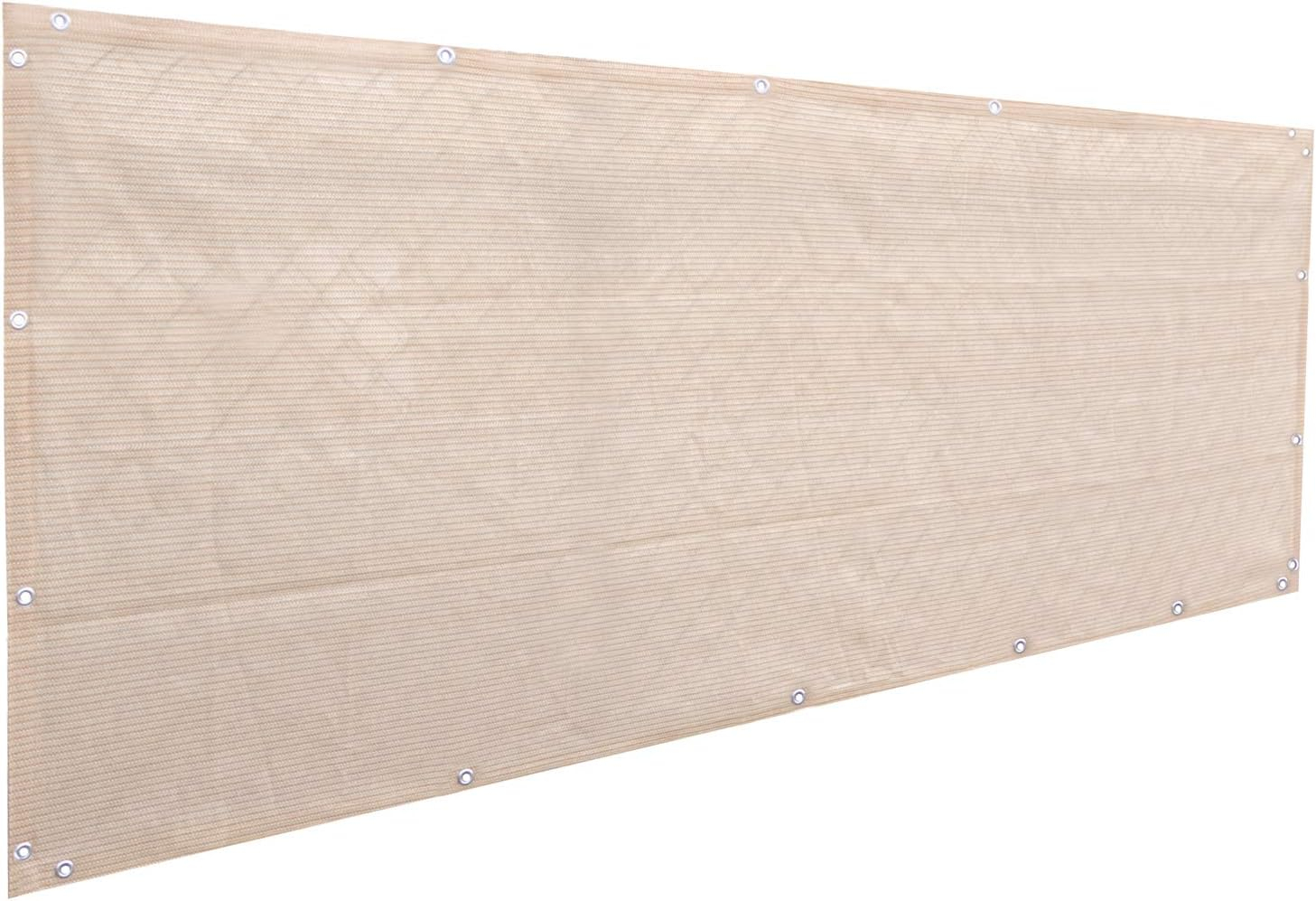 Alion Home Elegant Privacy Screen Windscreen Mesh for Balcony, Backyard, Deck, Patio, Fence, Pool, Porch, Railing - Brown/Mocha (3' x 3')