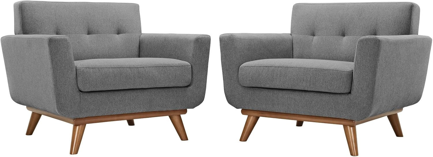 Modway Engage Fabric Armchair in Expectation Gray (Set of 2)
