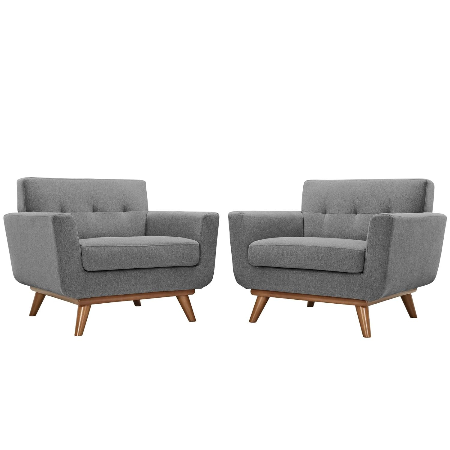 Modway Engage Fabric Armchair in Expectation Gray (Set of 2)