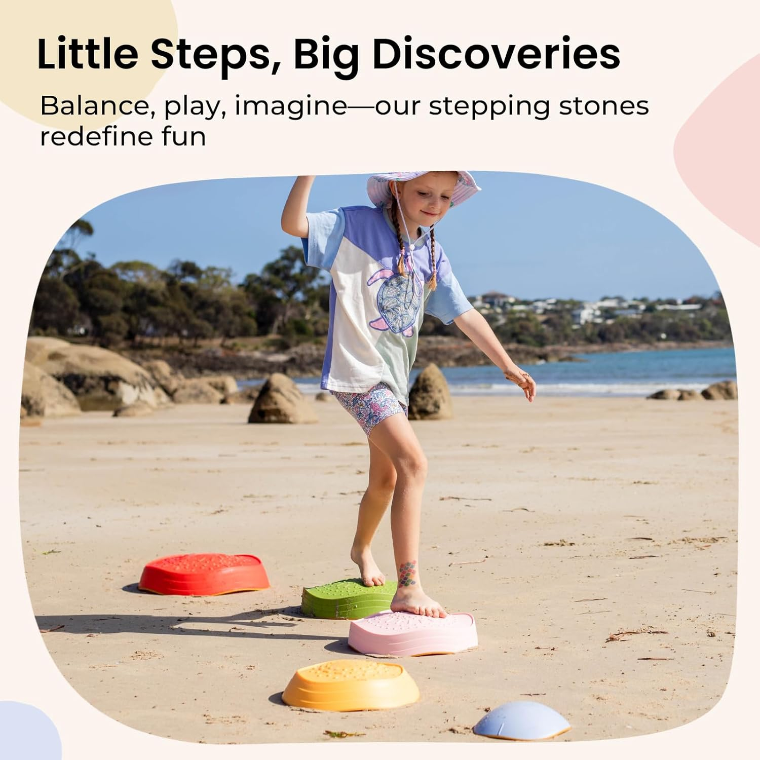 Tiny Land 5pcs Non-Slip Balance Stepping Stones for Kids – Multipack Sensory & Coordination Play