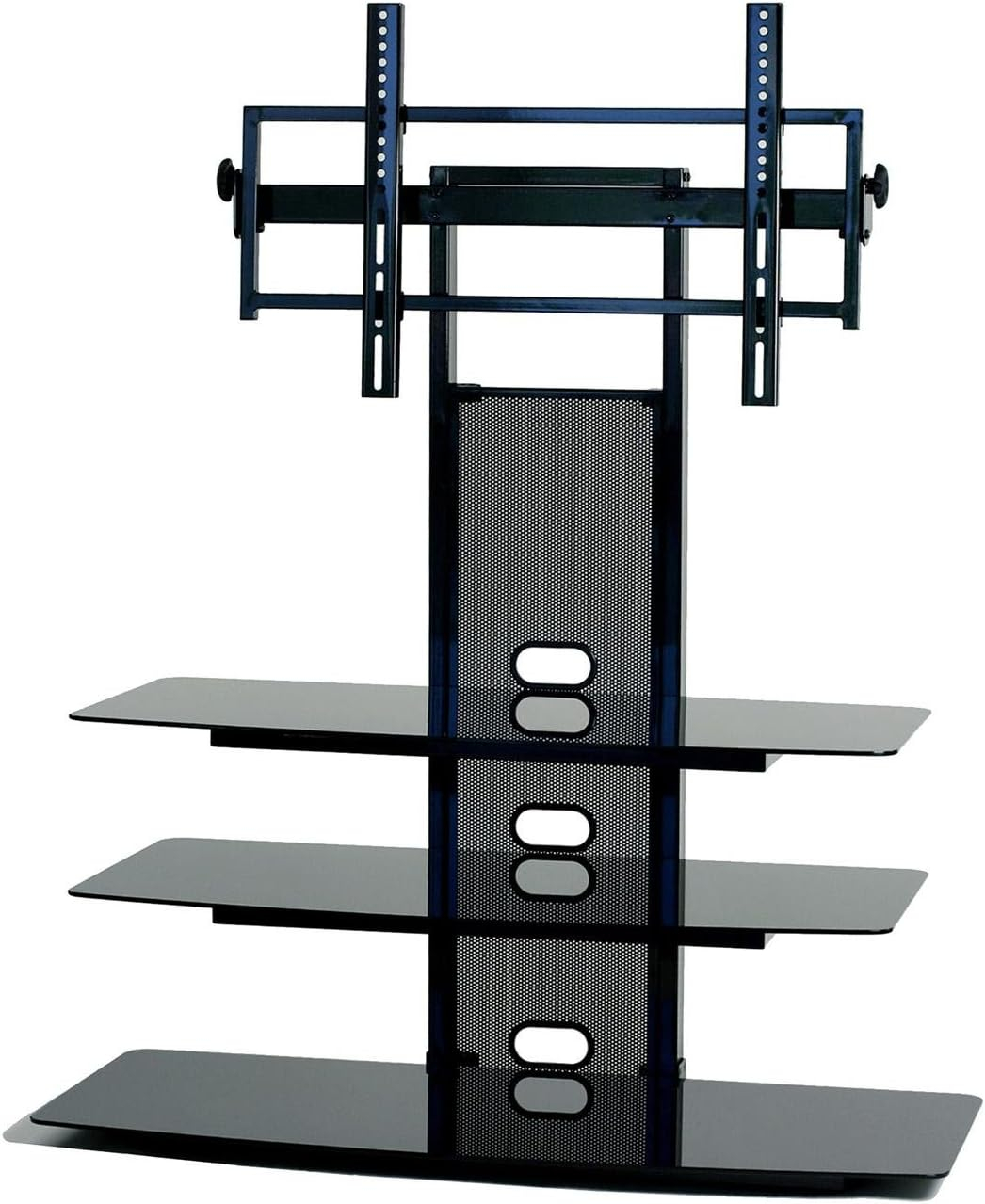 TransDeco TV stand mounting system with 3 AV component shelves for most of the 35 – 85