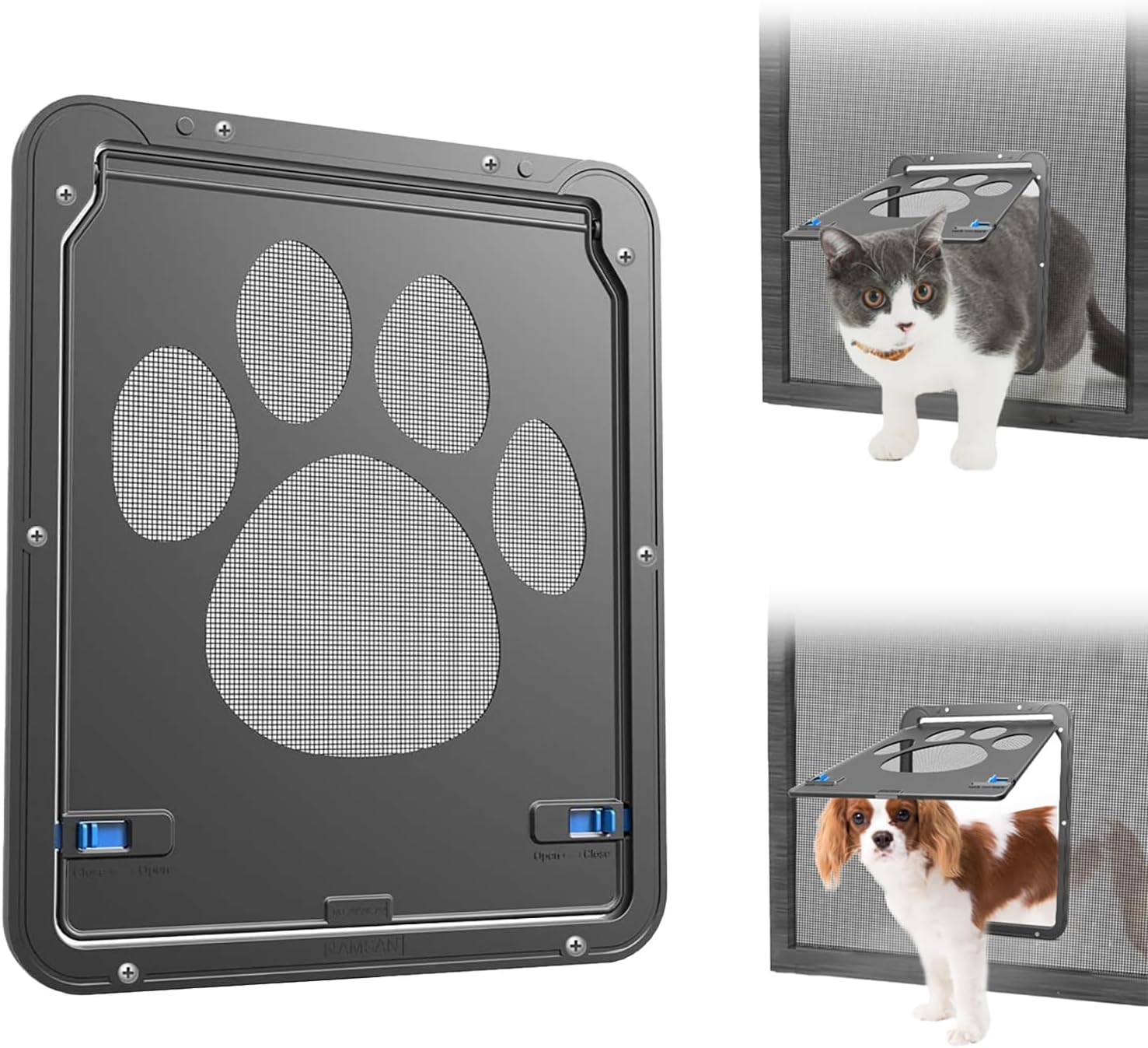 Namsan Pet Door Screen Door Inside Size 8 x 10 inches Screen Door for Cats Sliding Screen Magnetic Lockable