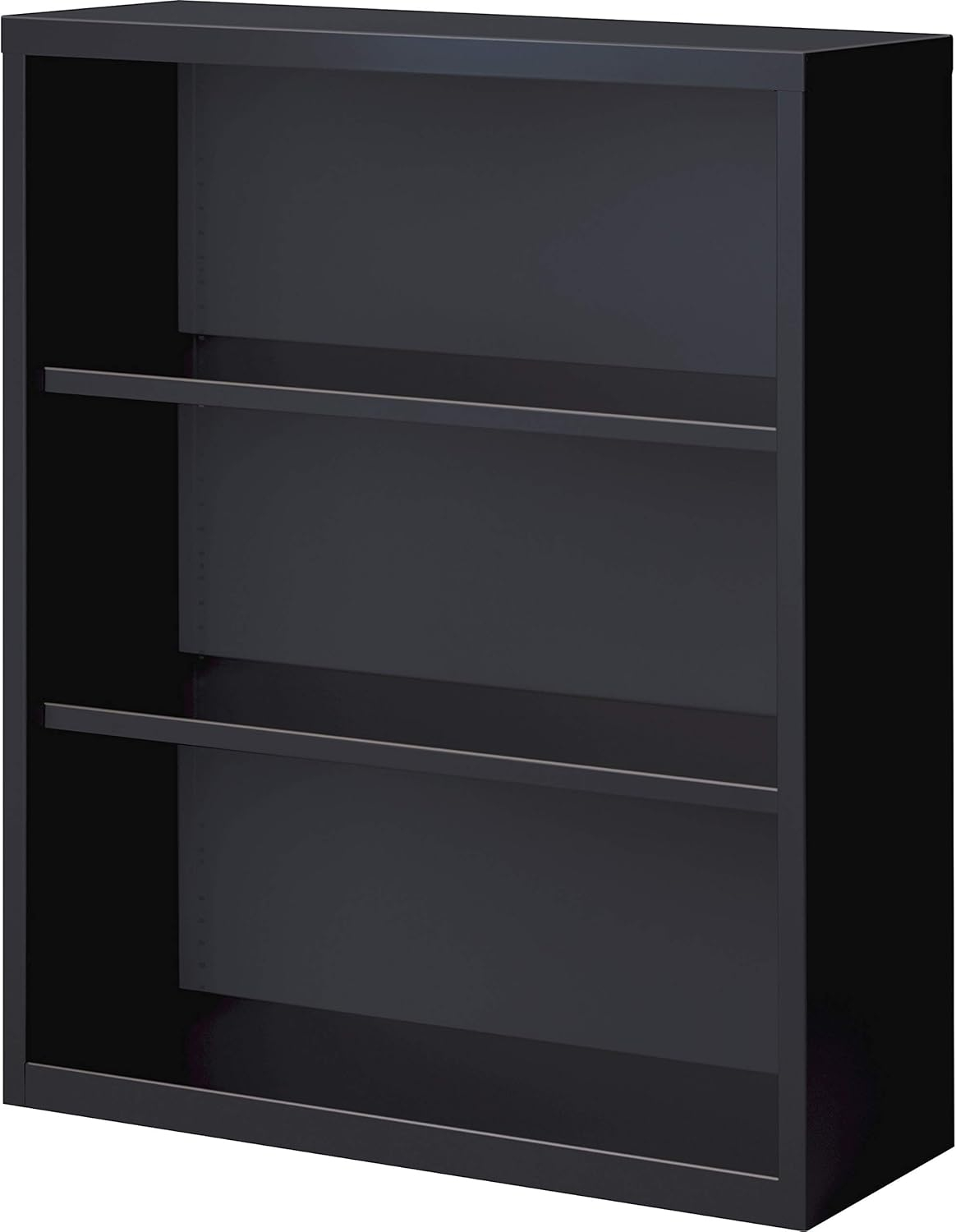 Lorell Steel Bookcase 3-Shelf 34-1/2"x12-5/8"x42" Black 41285