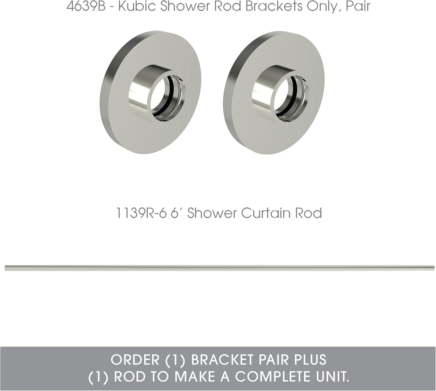 Kubic Shower Rod Brackets
