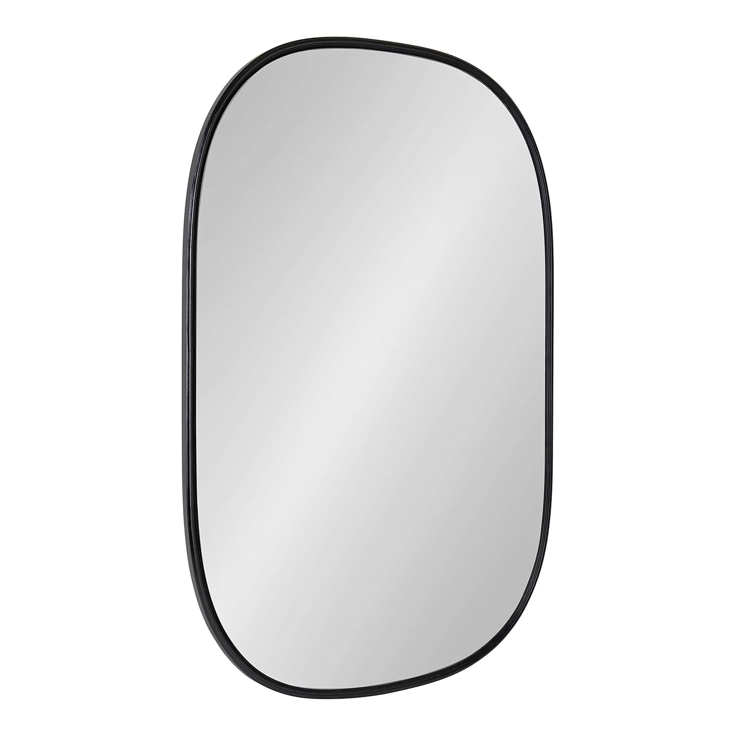 Kate and Laurel Caskill Mid-Century Modern Decorative Wall Mirror, 24" x 35.5", Black, Rounded Edged Rectangular Frame
