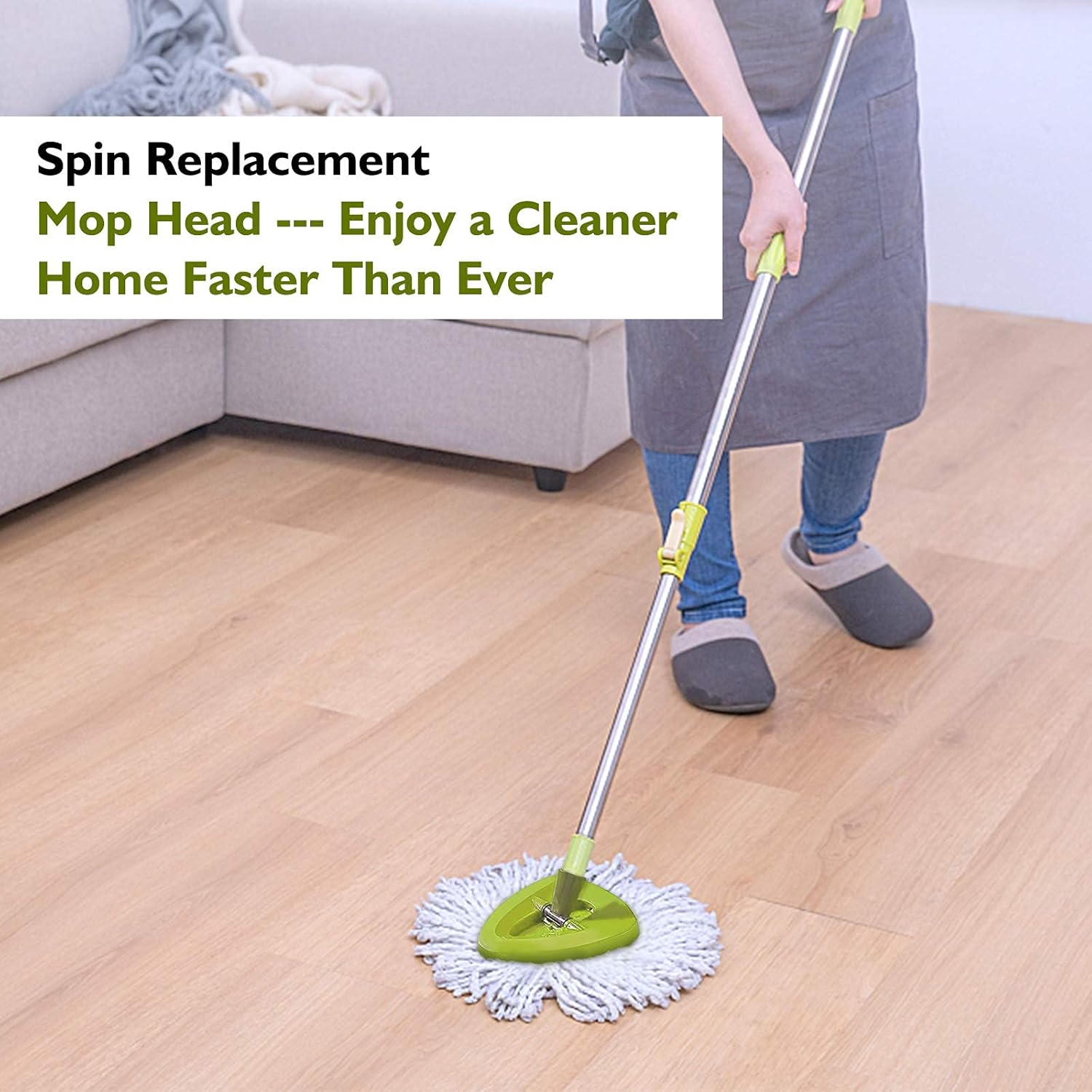 6 Pack EasyWring Spin Mop Refill - Compatible with O-Ceda, Microfiber Floor Spinning Heads Mop Head Replacement