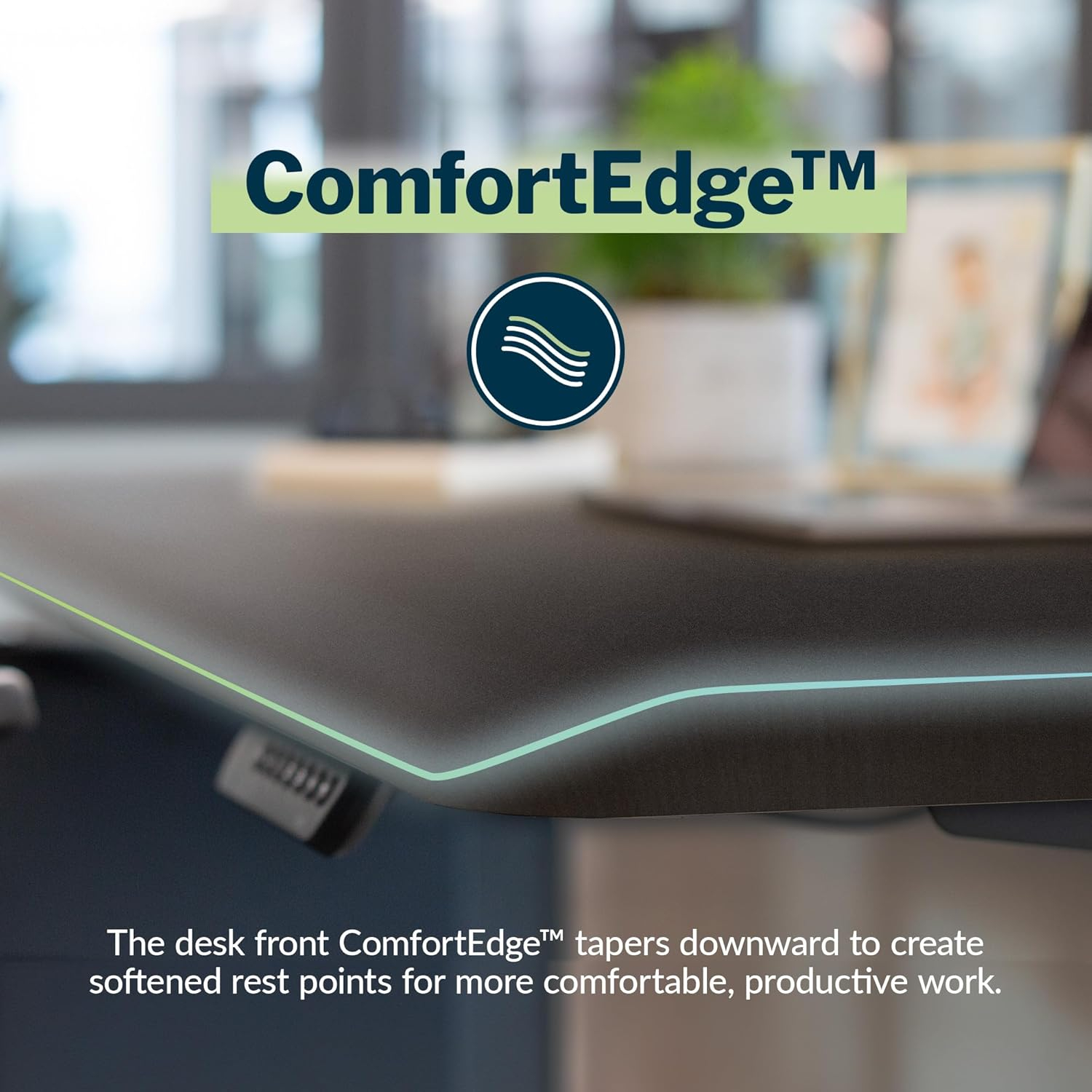 Vari ComfortEdge 72x30 Electric Standing Desk – Adjustable Sit-Stand VariDesk with 4 Height Presets, Ergonomic Front Edge, Black Top/Slate T-Style Legs + Easy Assembly (Ships in 2 Boxes)