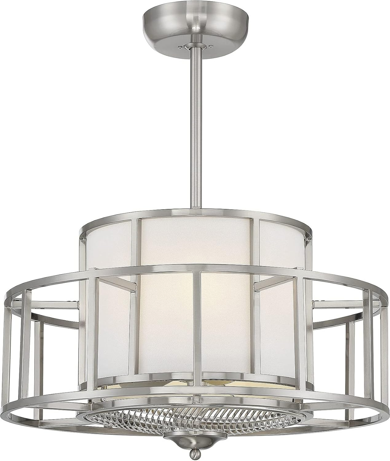 Satin Nickel Four Light Fan D'Lier from the Oslo Collection