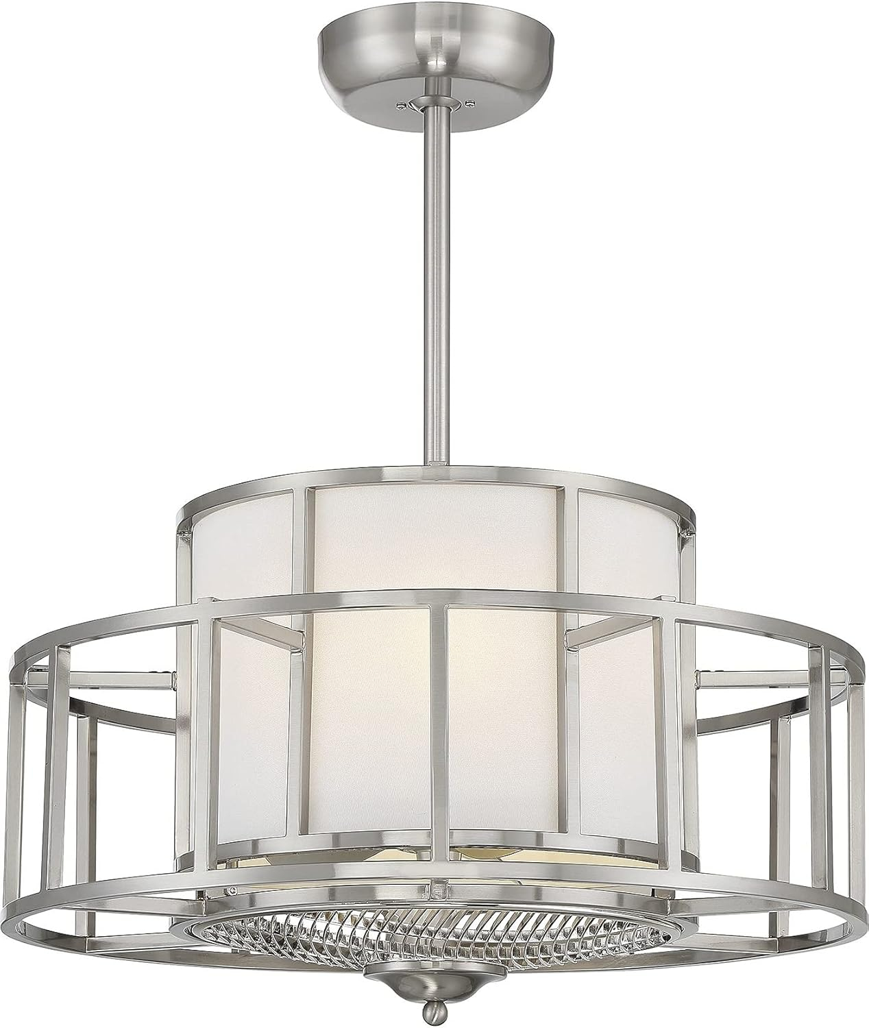 Satin Nickel Four Light Fan D'Lier from the Oslo Collection