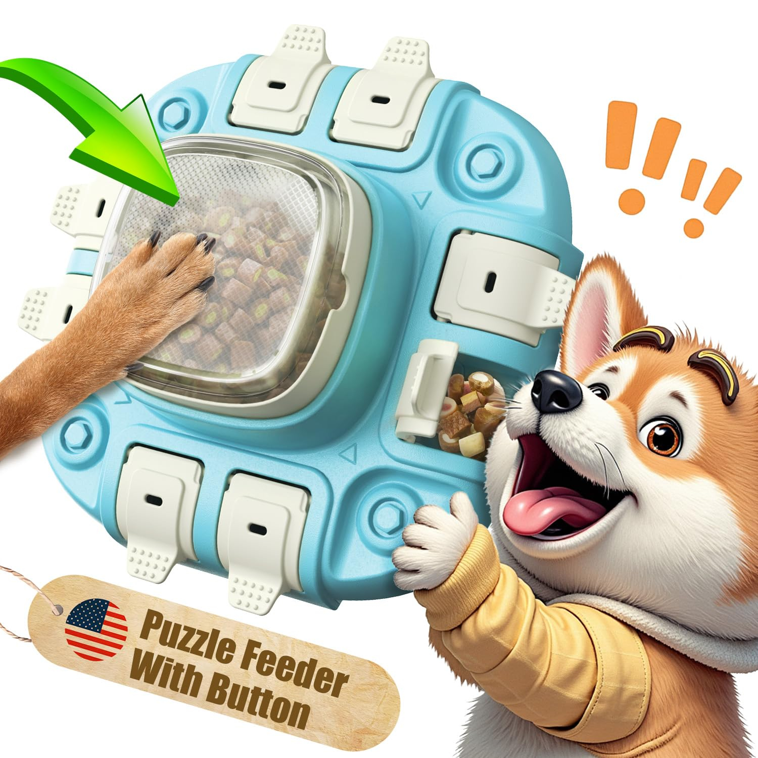 Dog Puzzle Toy - Puzzle Toys for Dogs 2 Levels, Dog Treat Puzzles Toys for IQ Training & Brain Stimulation, Dog Slow Feeder as Gifts for Puppies, Cats, Dogs