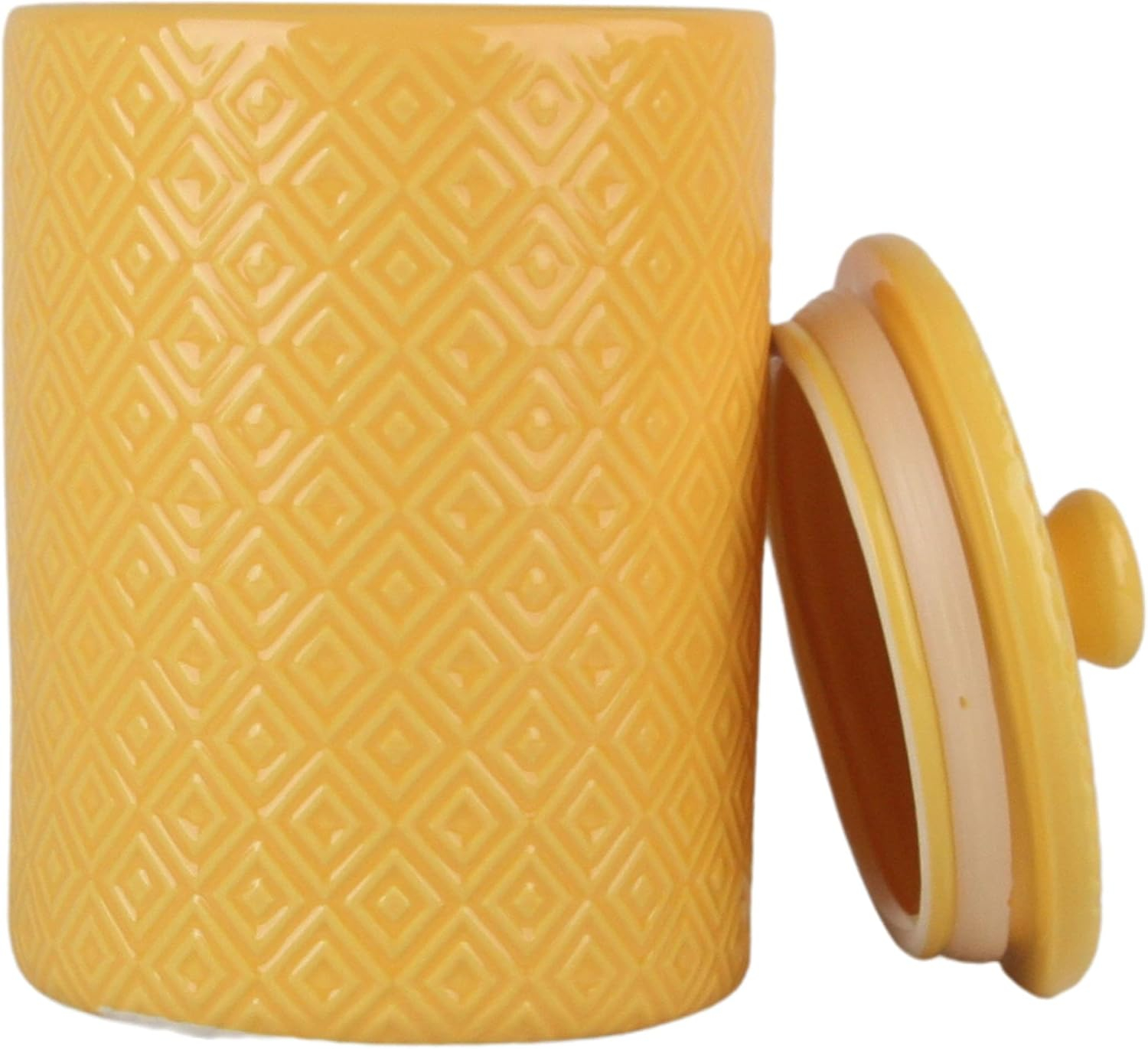 10 Strawberry Street Diamond 3 Piece Canister Set, Yellow