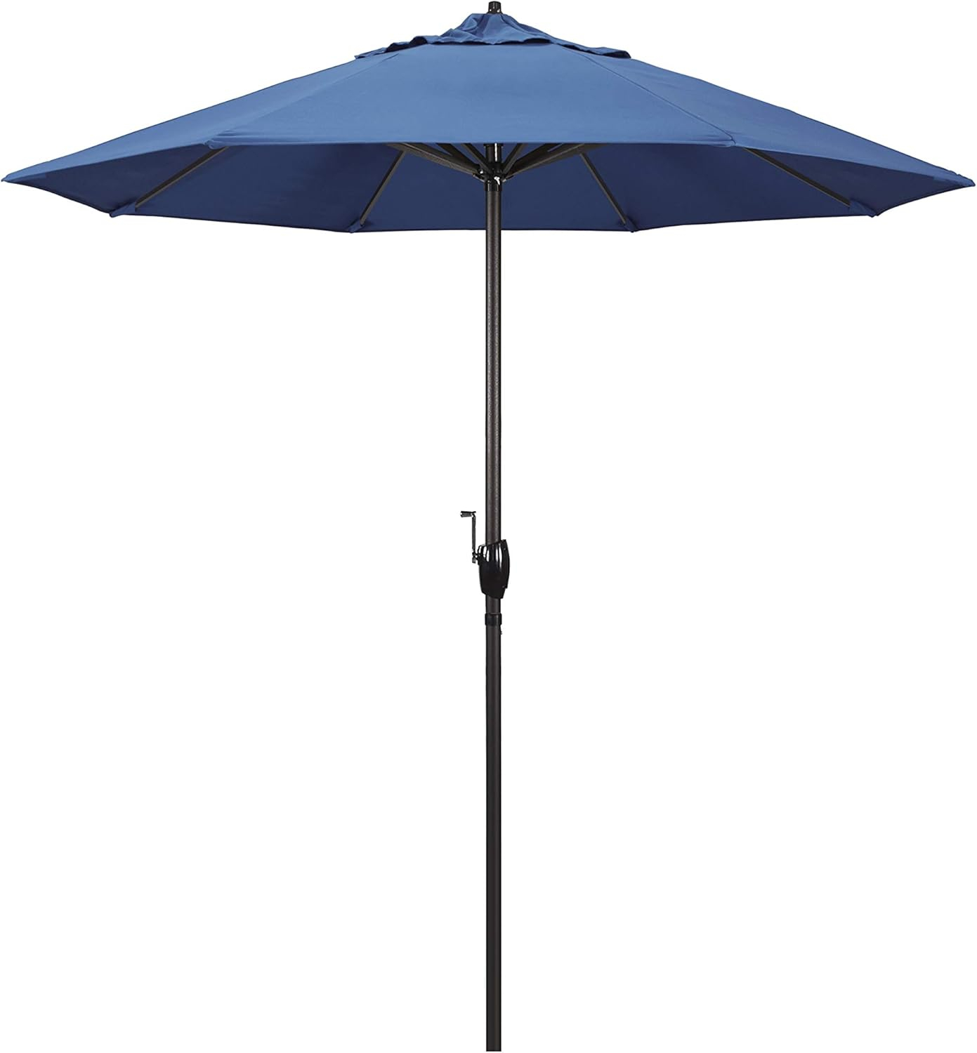 7.5 ft. Bronze Aluminum Market Auto-Tilt Crank Lift Patio Umbrella in Capri Pacifica