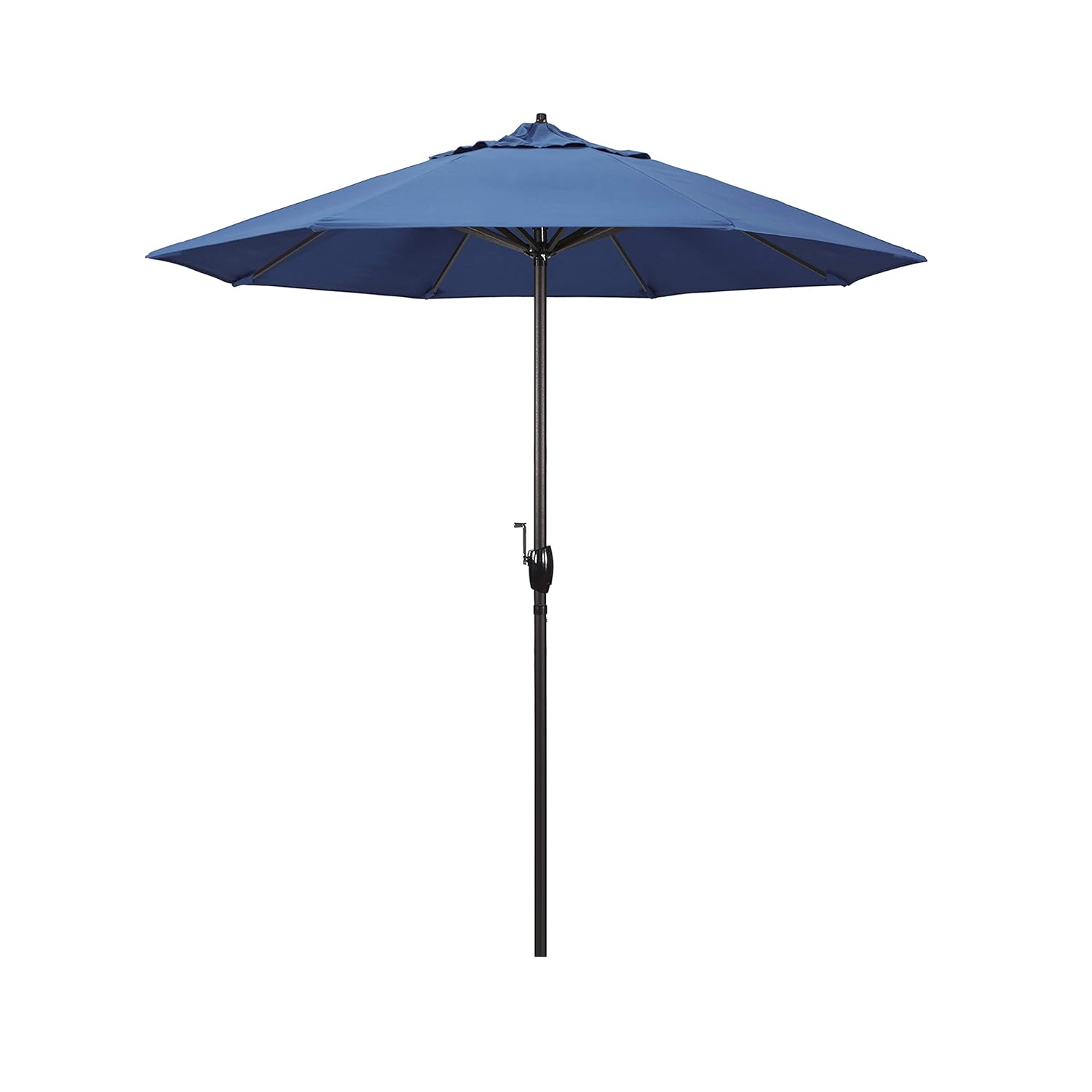 7.5 ft. Bronze Aluminum Market Auto-Tilt Crank Lift Patio Umbrella in Capri Pacifica