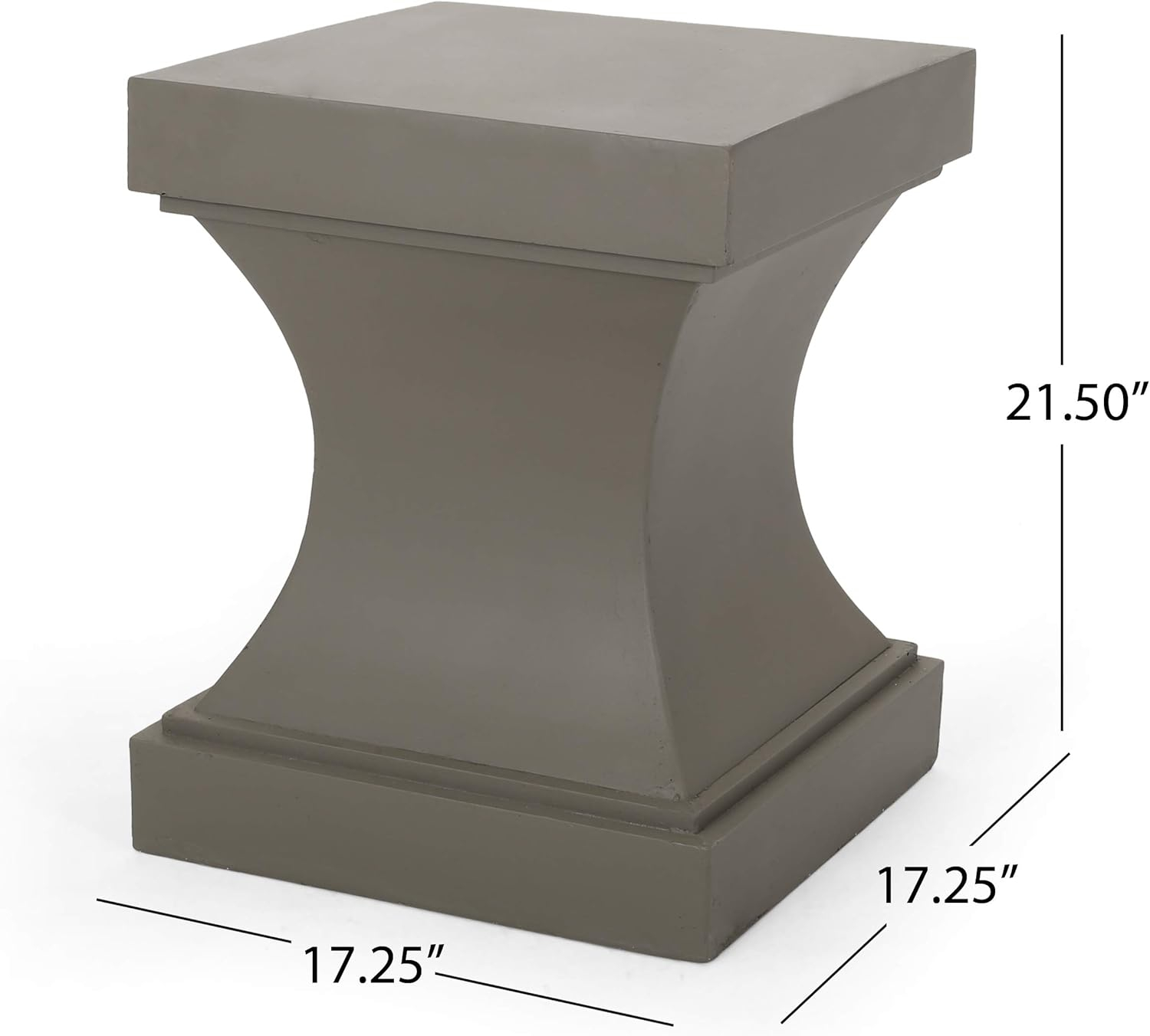 Christopher Knight Home Allison Outdoor Modern Lightweight Concrete Side Table, Light Gray