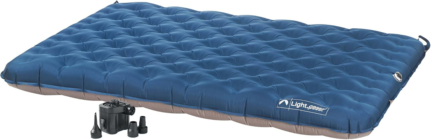 Blue Raised Full TPU Air Bed with Pump