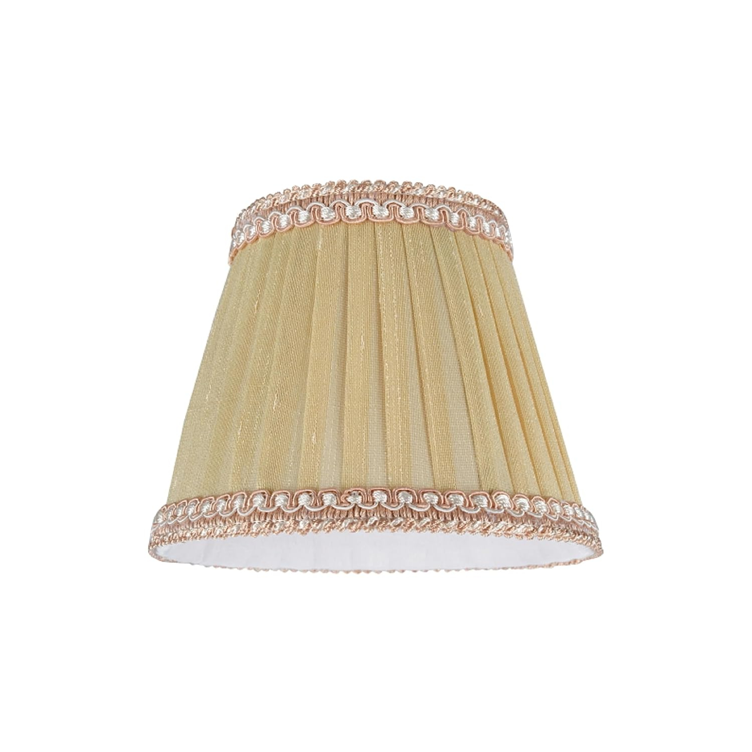 Aspen Creative 33002 Small Pleated Empire Clip-On Lamp Shade 1 Pack, Transitional Design in Ivory, 5" bottom width 3" x 5" x