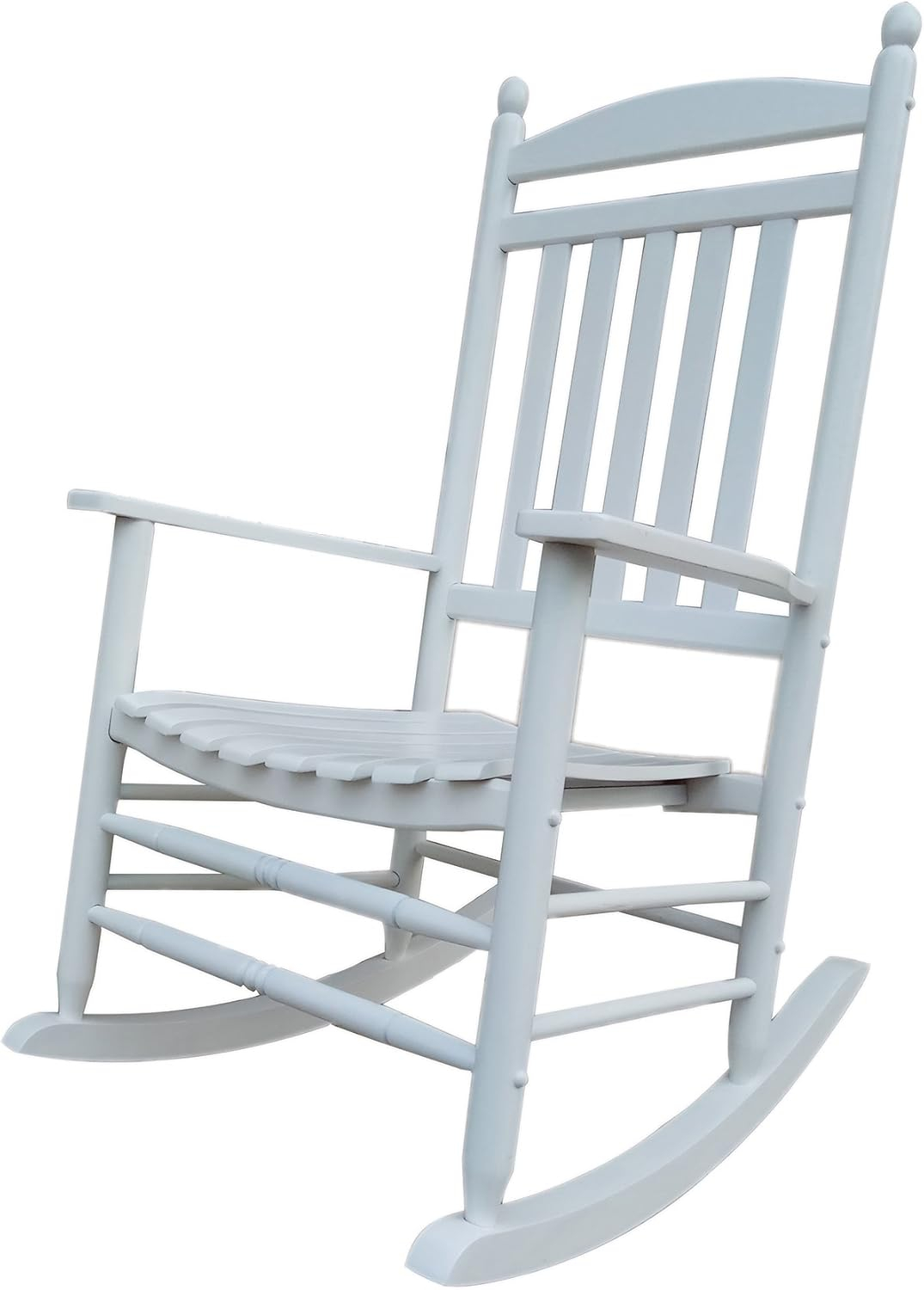 White Wood Traditional Outdoor Rocking Armchair