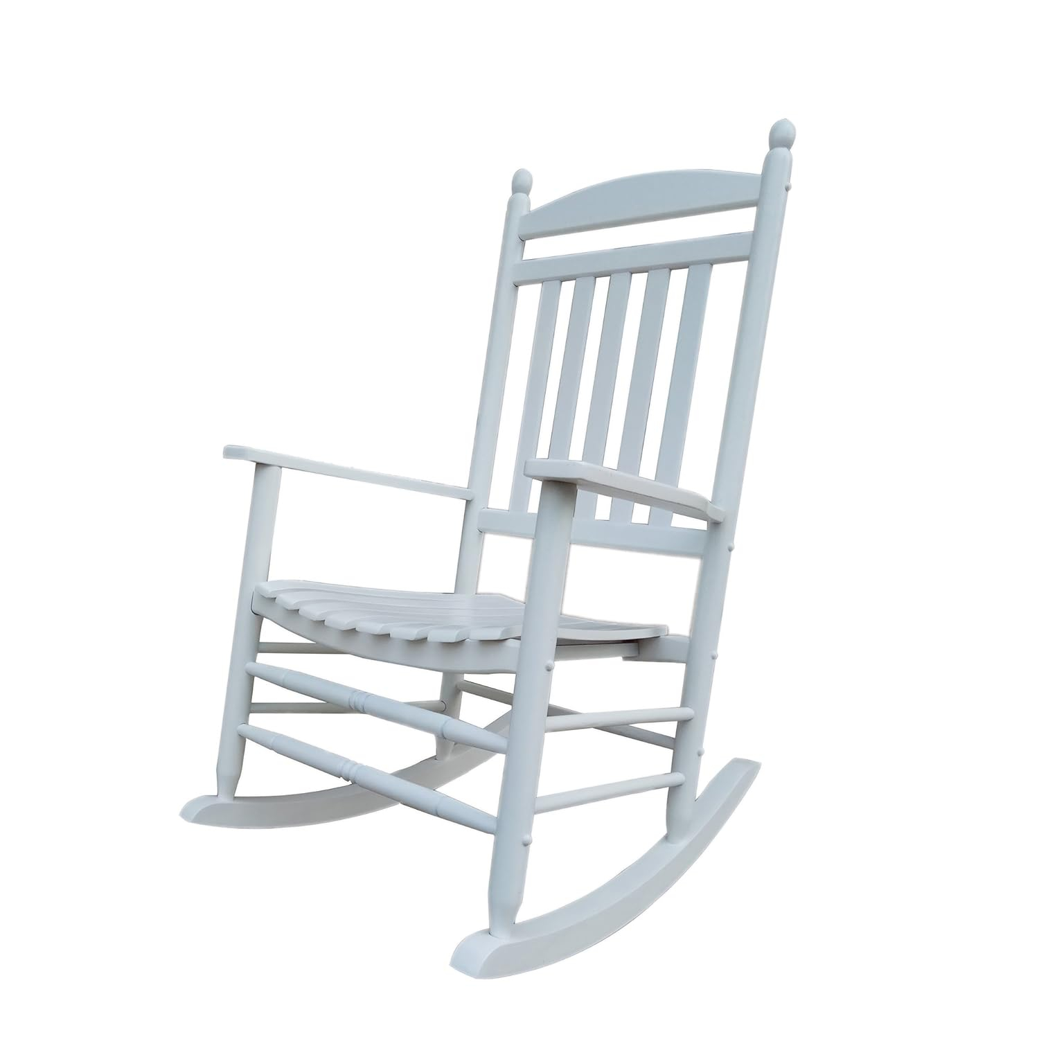 White Wood Traditional Outdoor Rocking Armchair