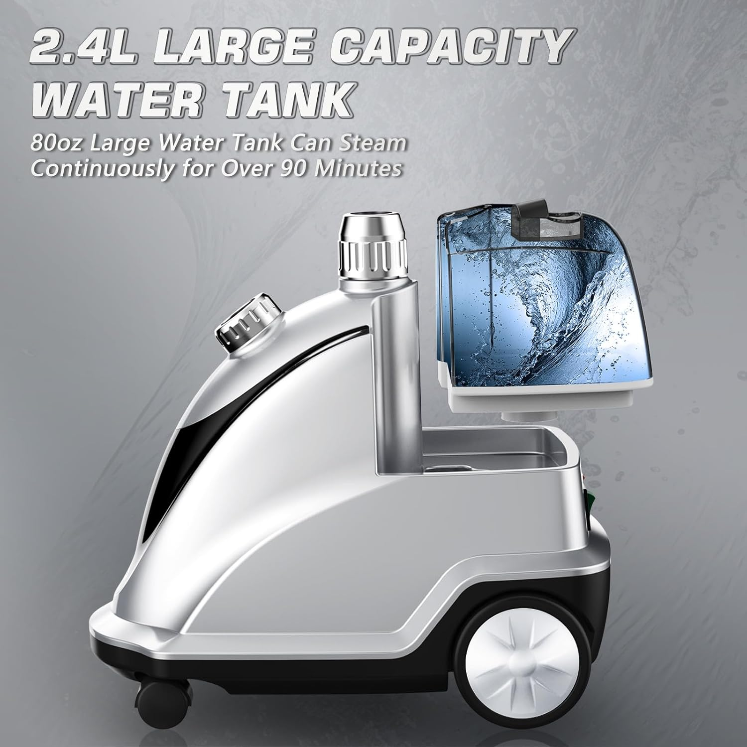Anthter Silver 1500W Standing Garment Steamer with Wheels