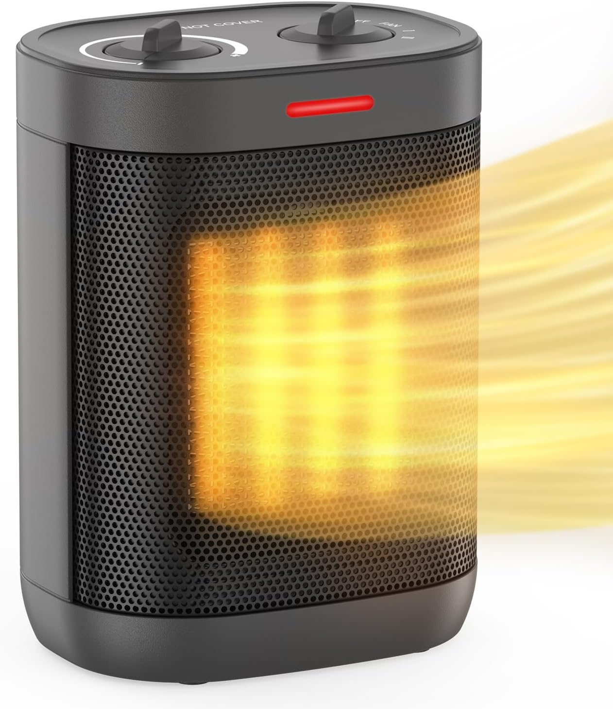 1500W Space Heaters for Indoor Use, Portable PTC Ceramic Space Heater, Small Space Heater with Thermostat, Three Modes, Overheat and Tip-Over Protection for Office Home
