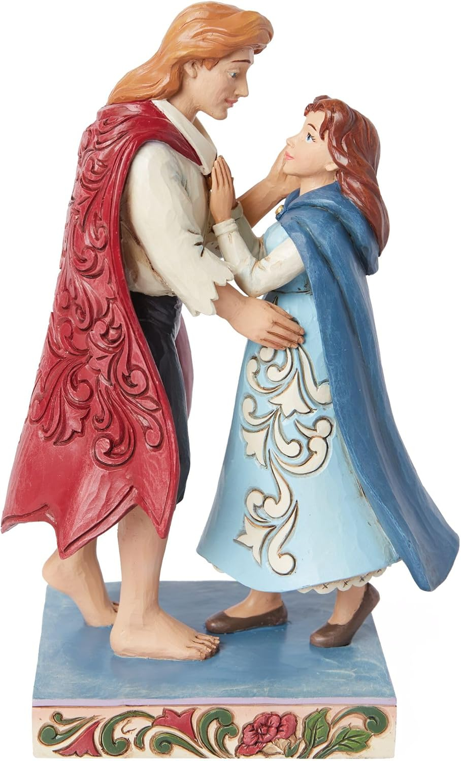 Hand-Painted Resin Belle and Prince Figurine, 7.87 Inch
