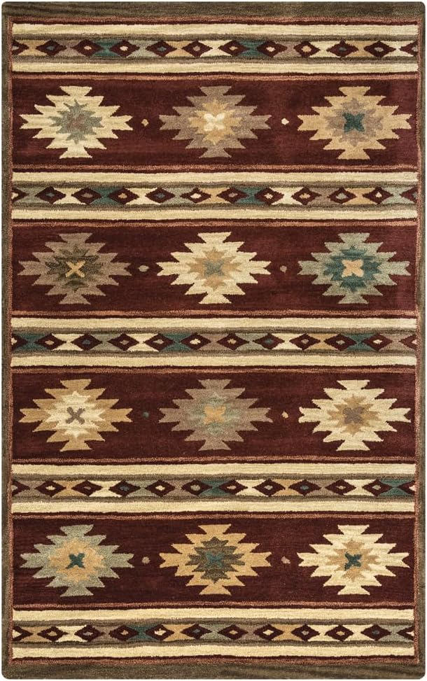 Rizzy Rugs Southwest Area Rug SU2012 Burgundy Banded Lines 5' x 8' Rectangle