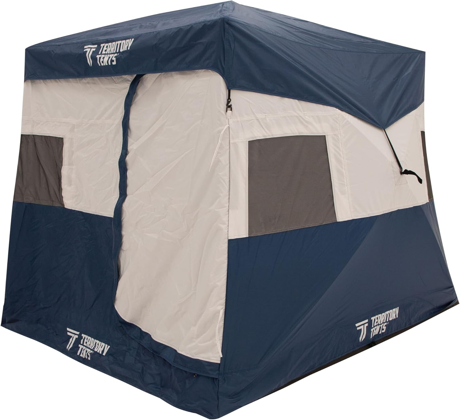 Territory Tents Jet Set 3 Hub Tent, Easy 90 Second Set-Up, Waterproof, UV Resistant, Ample Storage Options, 3-Person, Deep Blue, 78" x 94" x 94", CT301DB