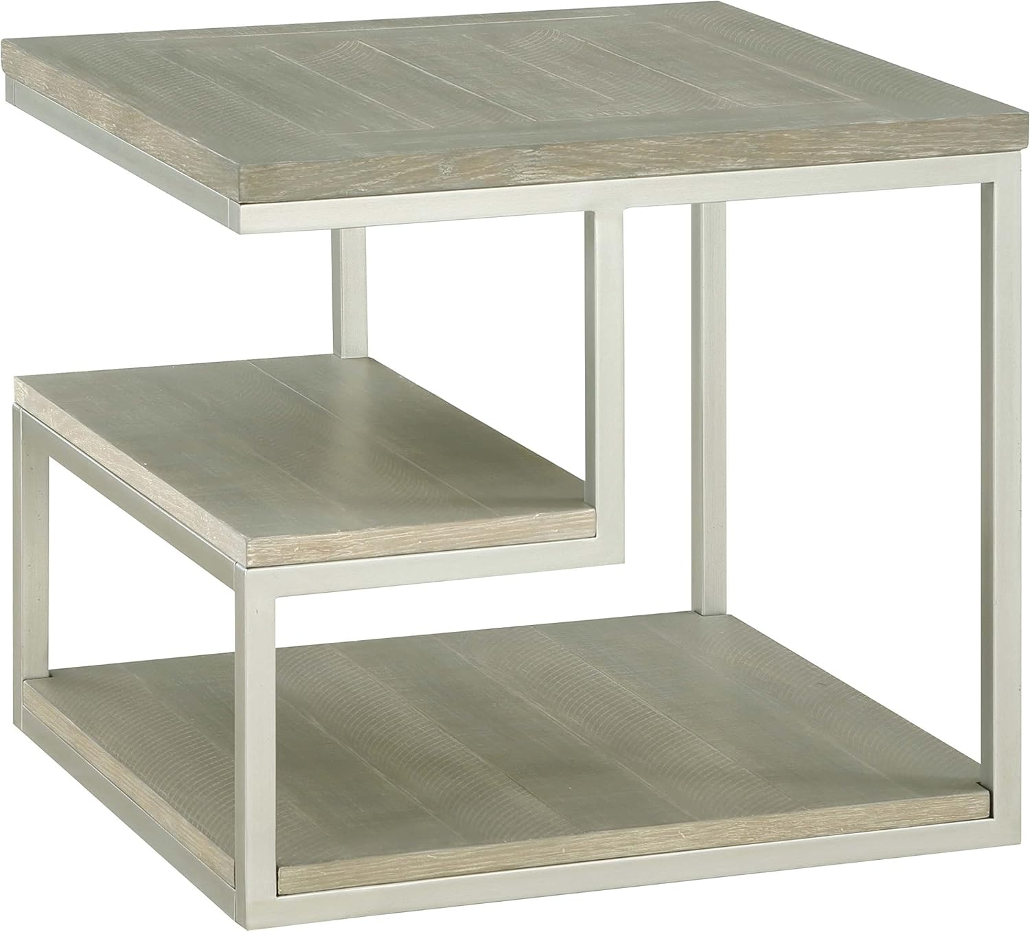 Progressive Furniture Lake Forest II Wood End Table in Musk Gray/Natural