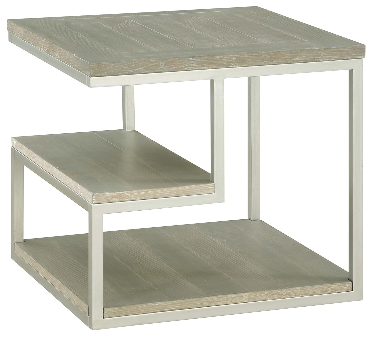 Progressive Furniture Lake Forest II Wood End Table in Musk Gray/Natural