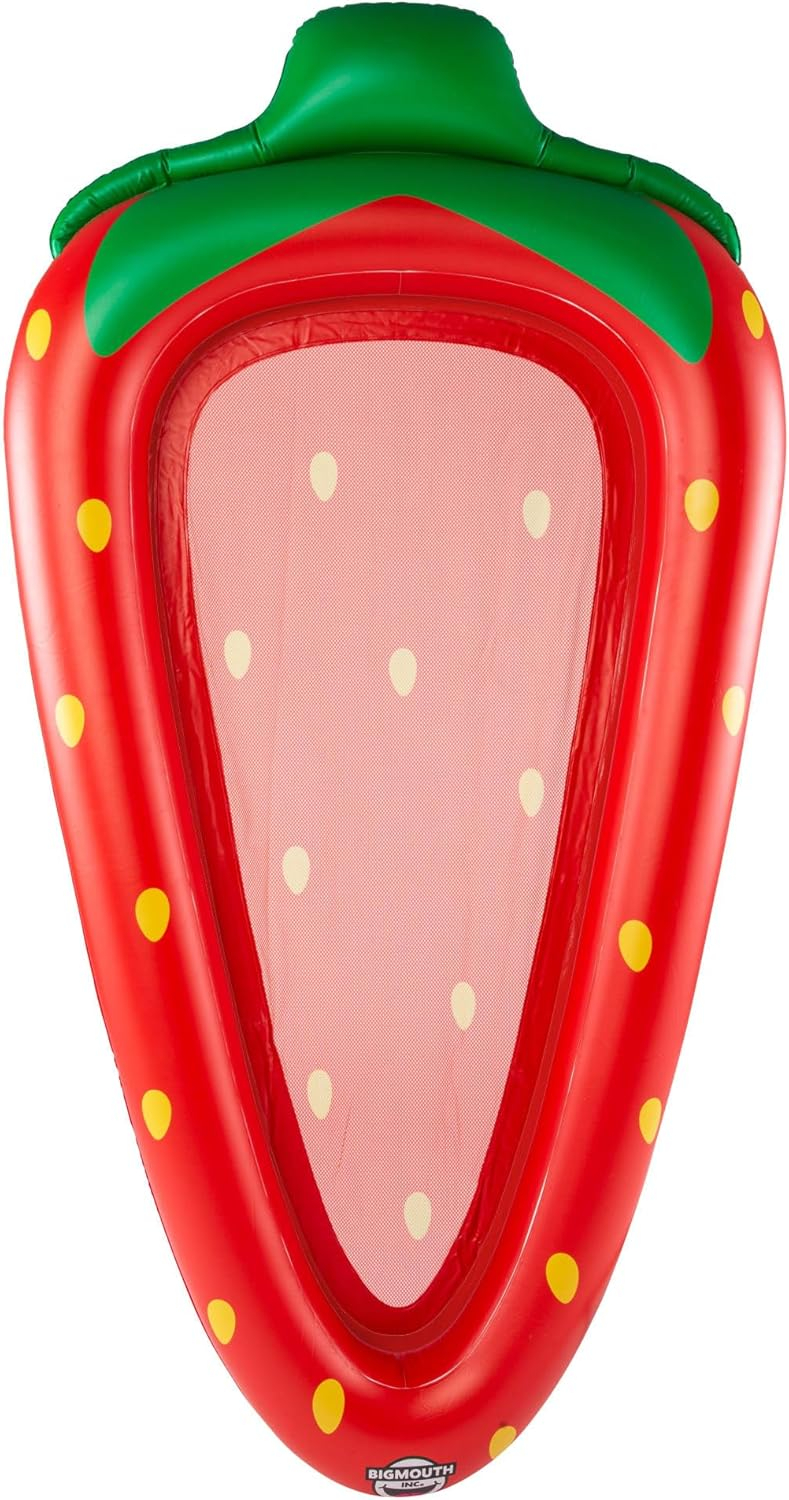 Big Mouth Strawberry Mesh Hammock Pool Float 22-BPF-3913