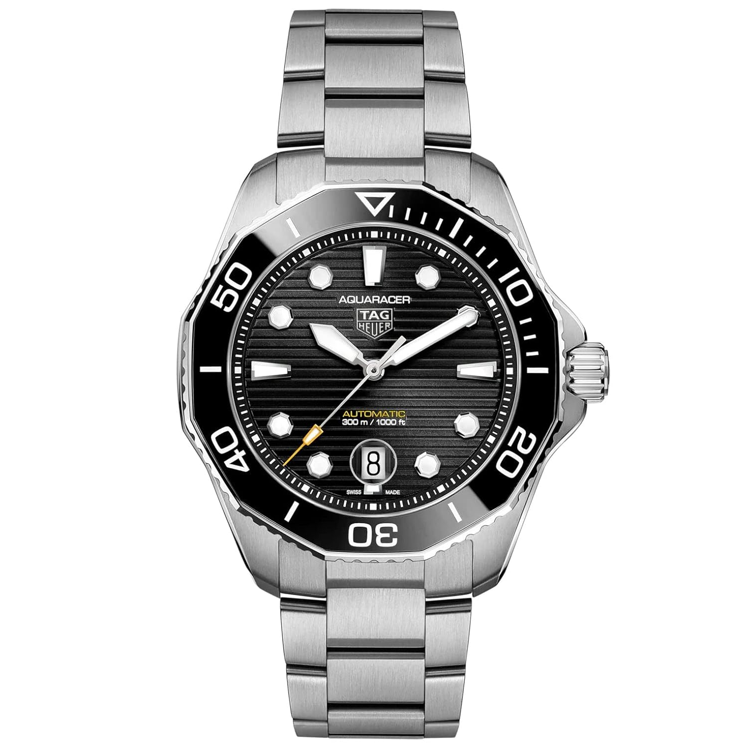 TAG Heuer Aquaracer Professional 300 Automatic Stainless Steel Black Dial Date Divers Mens Watch WBP201A.BA0632