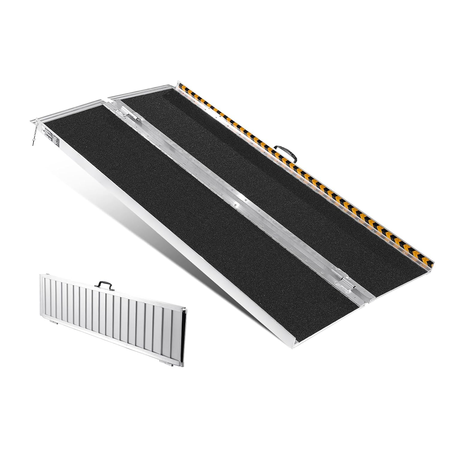 VEVOR Portable Wheelchair Ramp - 6 ft, 800 lbs Capacity, Non-Slip Aluminum, Folding Threshold Design, Suitable for Mobility Scooters, Home Steps, Stairs, Doorways, Curbs