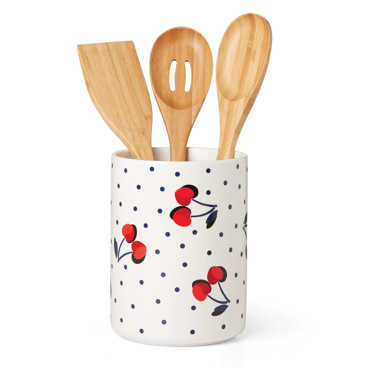 kate spade new york Vintage Cherry Dot Earthenware Utensil Storage Set