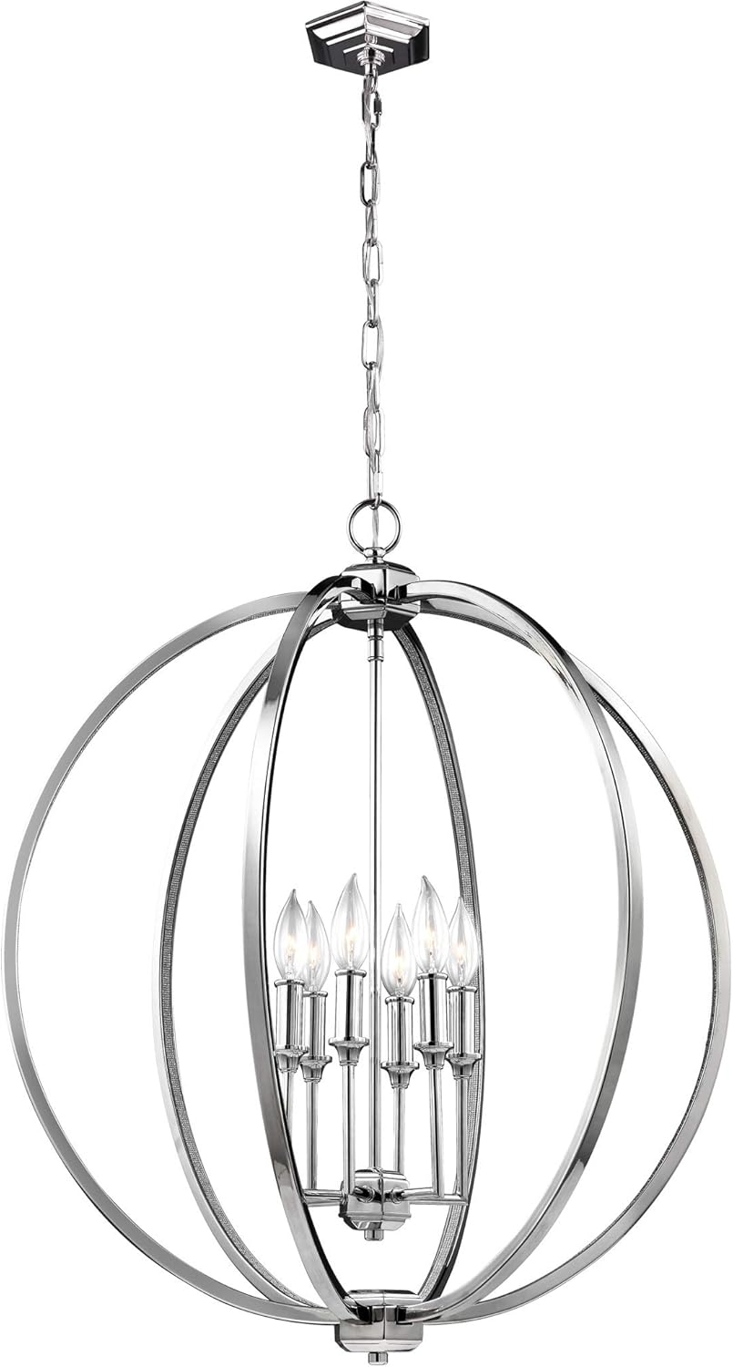 Corinne 6-Light Polished Nickel Hanging Pendant