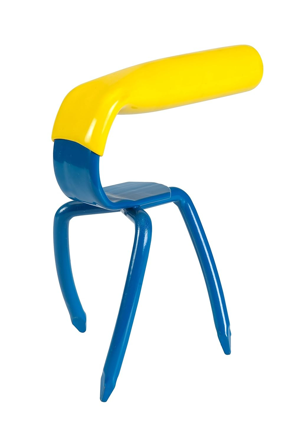 Blue and Yellow Mini Garden Claw Cultivator with Ergonomic Handle