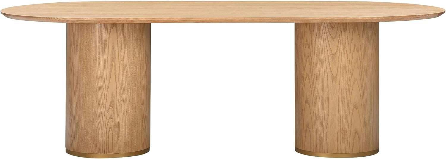 Natural Ash Wood Oval Dining Table for Eight