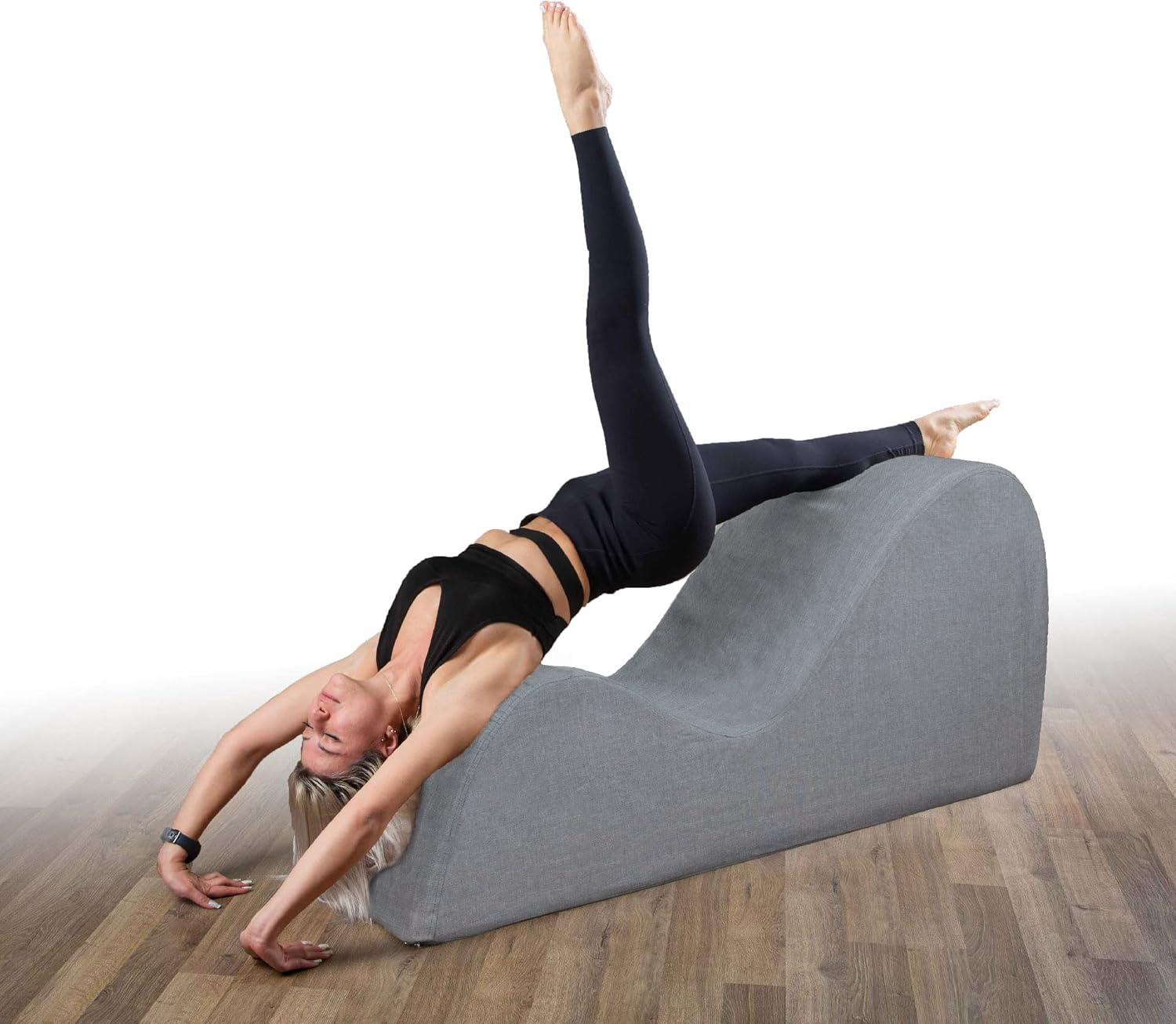 Black Microvelvet Armless Chaise Lounger with Polyurethane Foam