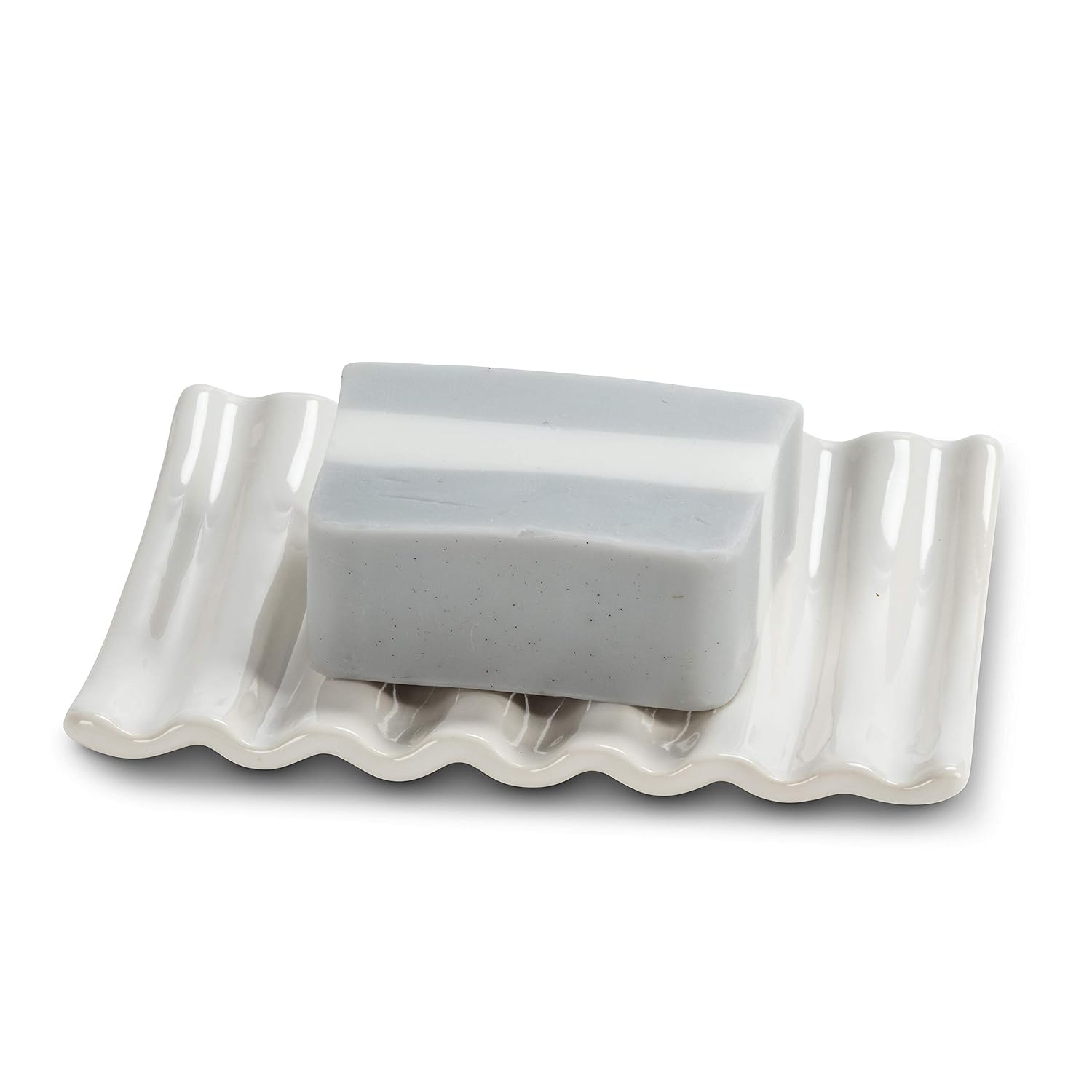Abbott Collection 27 Ridged Soap Dish-Wht-5" L, 5.25 inches L, White