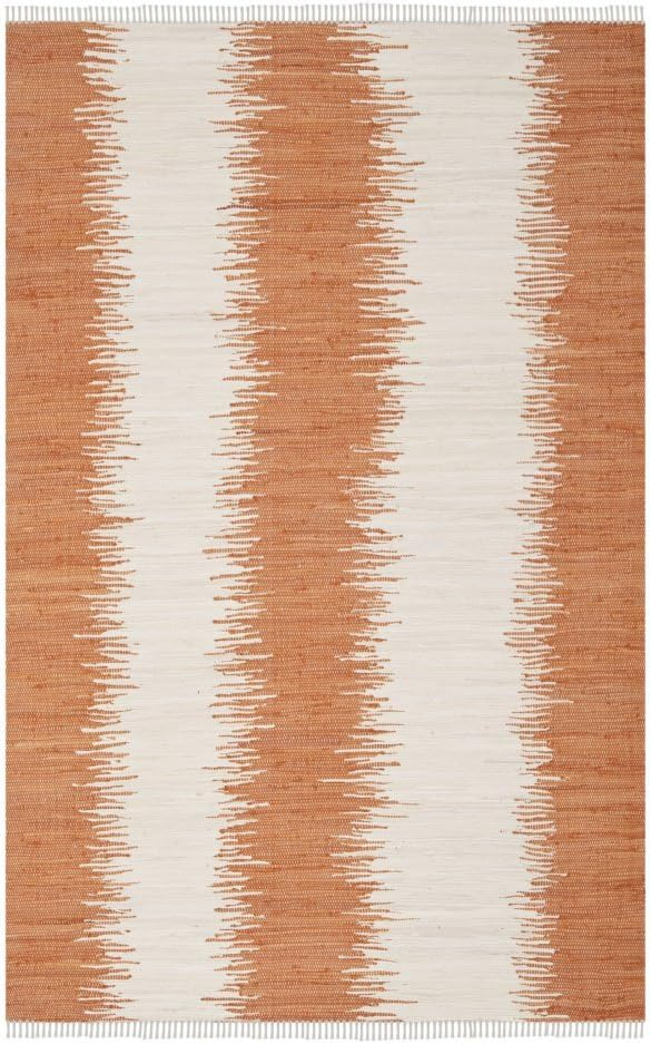 Coastal Charm Blue Stripe Handmade Cotton Area Rug 8' x 10'