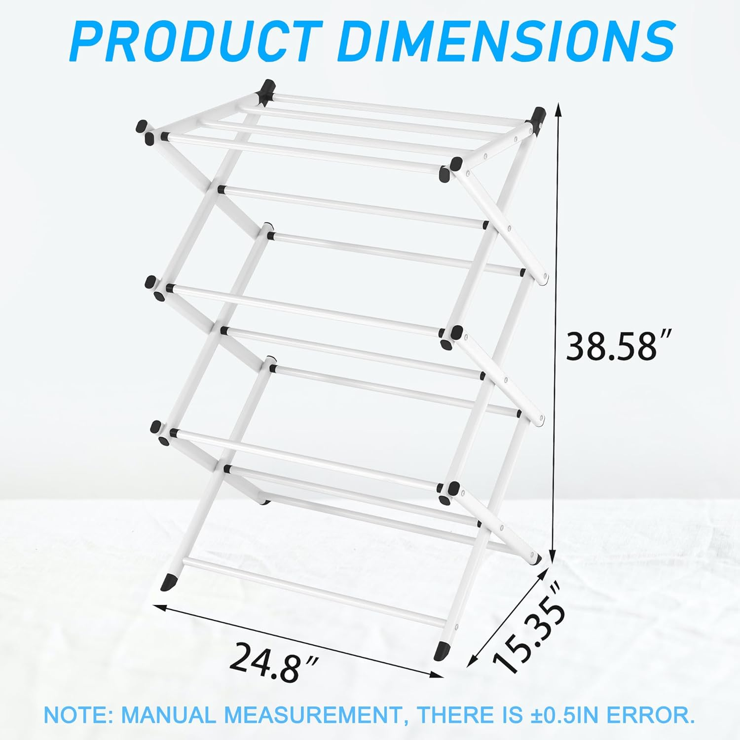 Household Indoor Folding Clothes Drying Rack, Dry Laundry and Hang Clothes,Towel Rack for Storage (White)