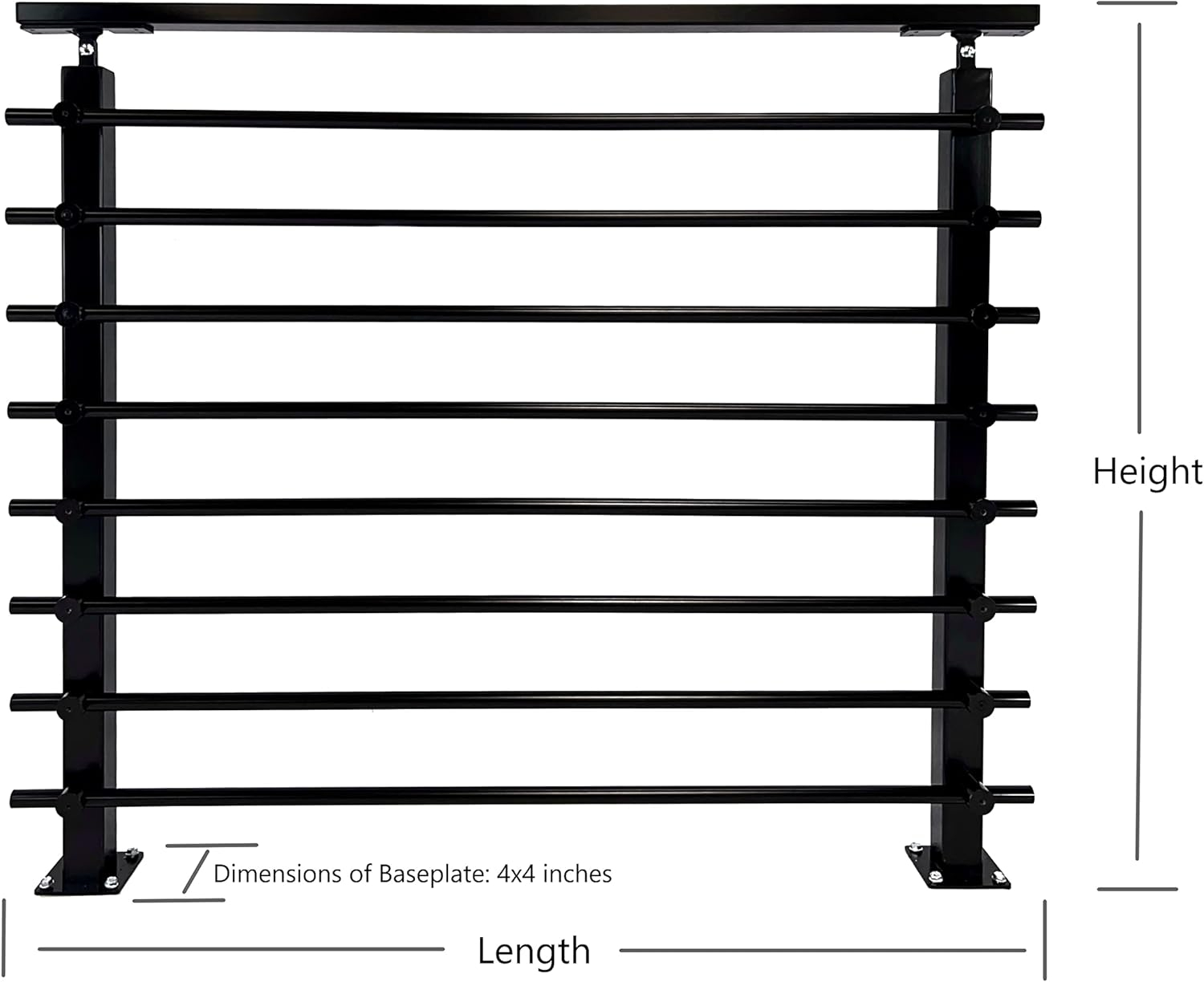 Modern Black Powder Coated Stainless Steel Adjustable Railing System