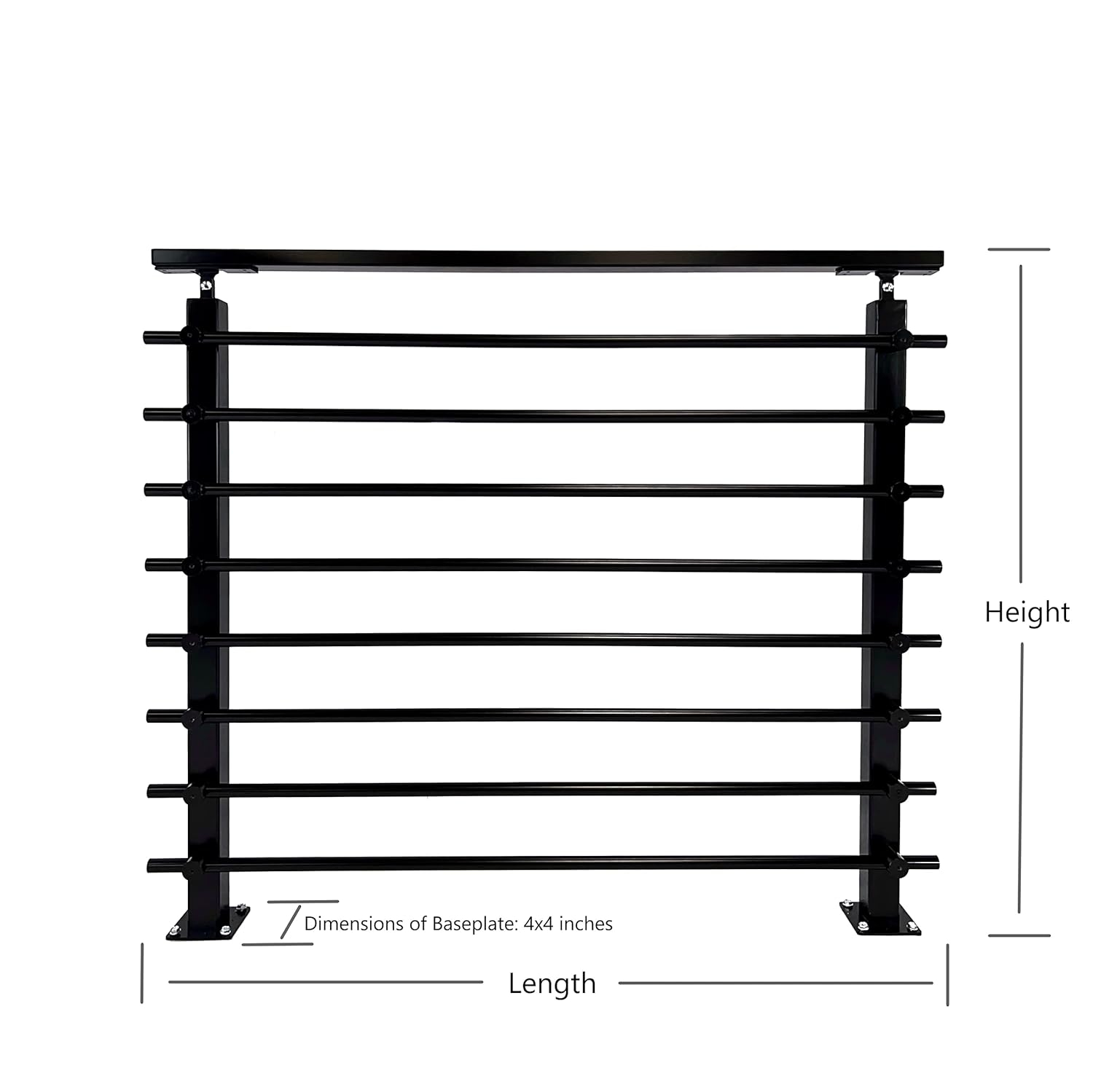 Modern Black Powder Coated Stainless Steel Adjustable Railing System