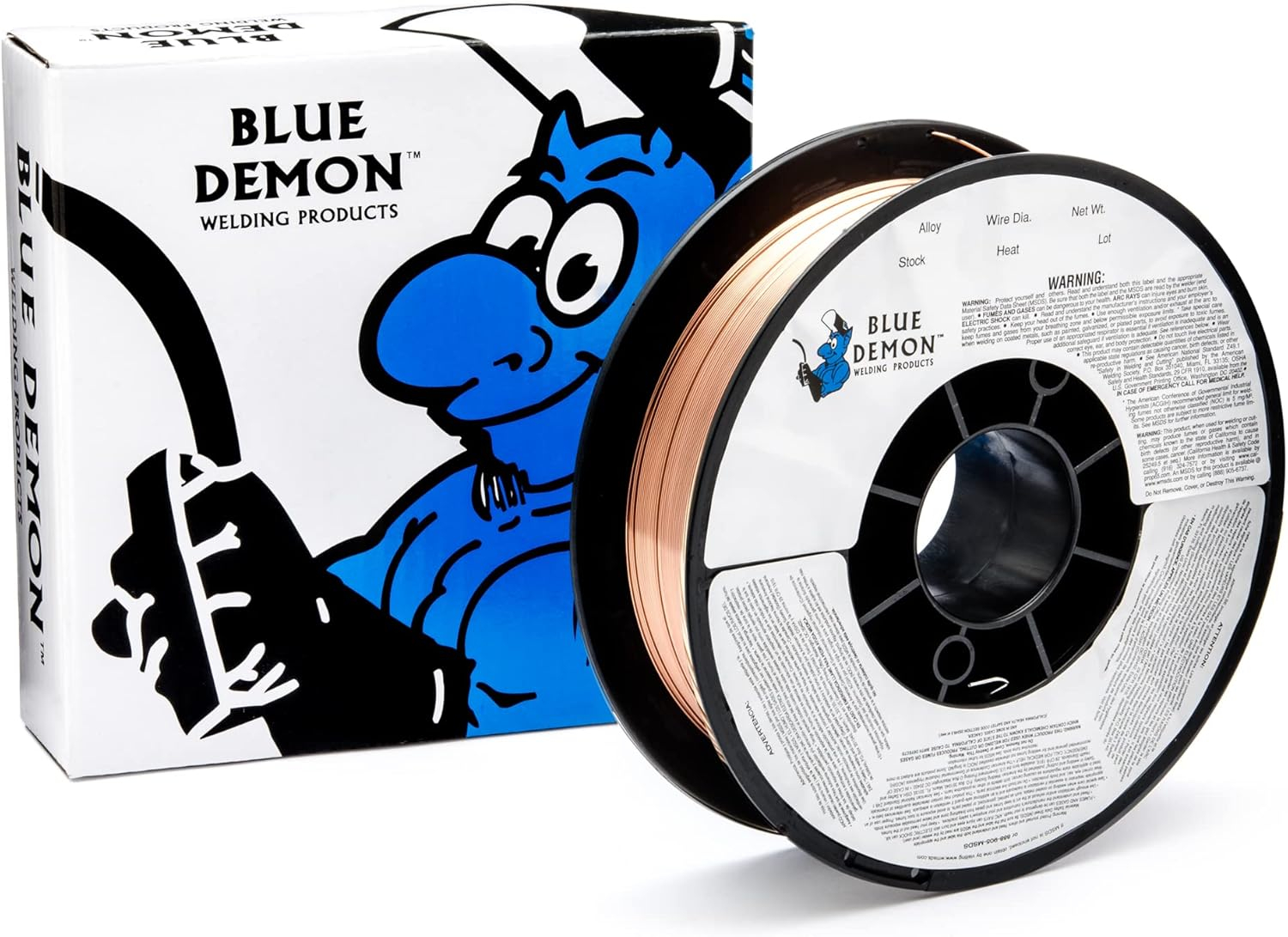 Blue Demon ER70S6 MIG/GMAW Carbon Steel Welding Wire, All Position, Low Spatter, Formulated to Provide Porosity-Free, X-Ray Quality Welds even on Dirty/Rusty Steel (.030" 11# Spool)